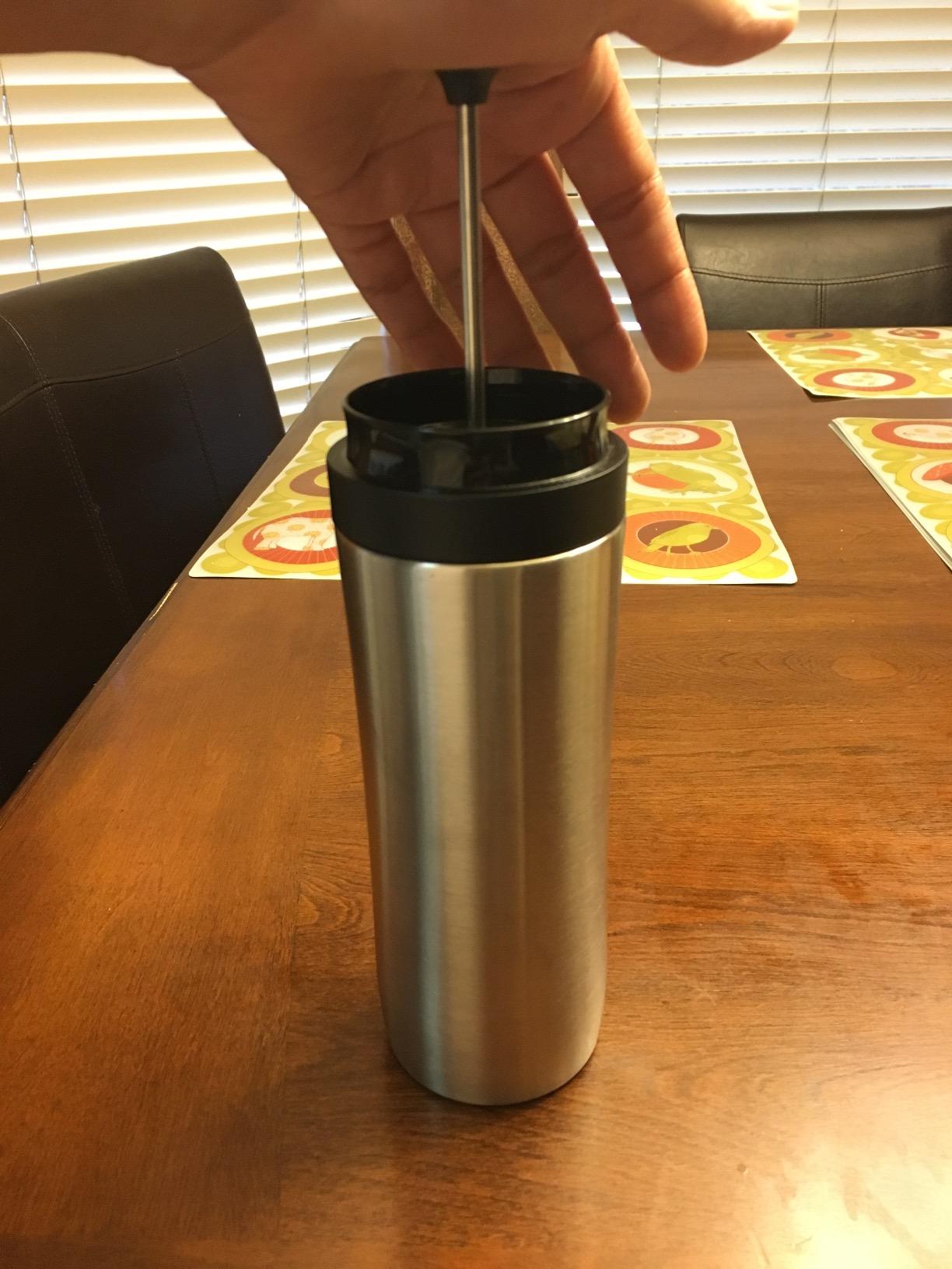 ESPRO P1 12 Ounces French Press Coffee Maker for Travel, Double-Walled Stainless Steel Vacuum Insulated, Matte Meteorite Black customer photo 2