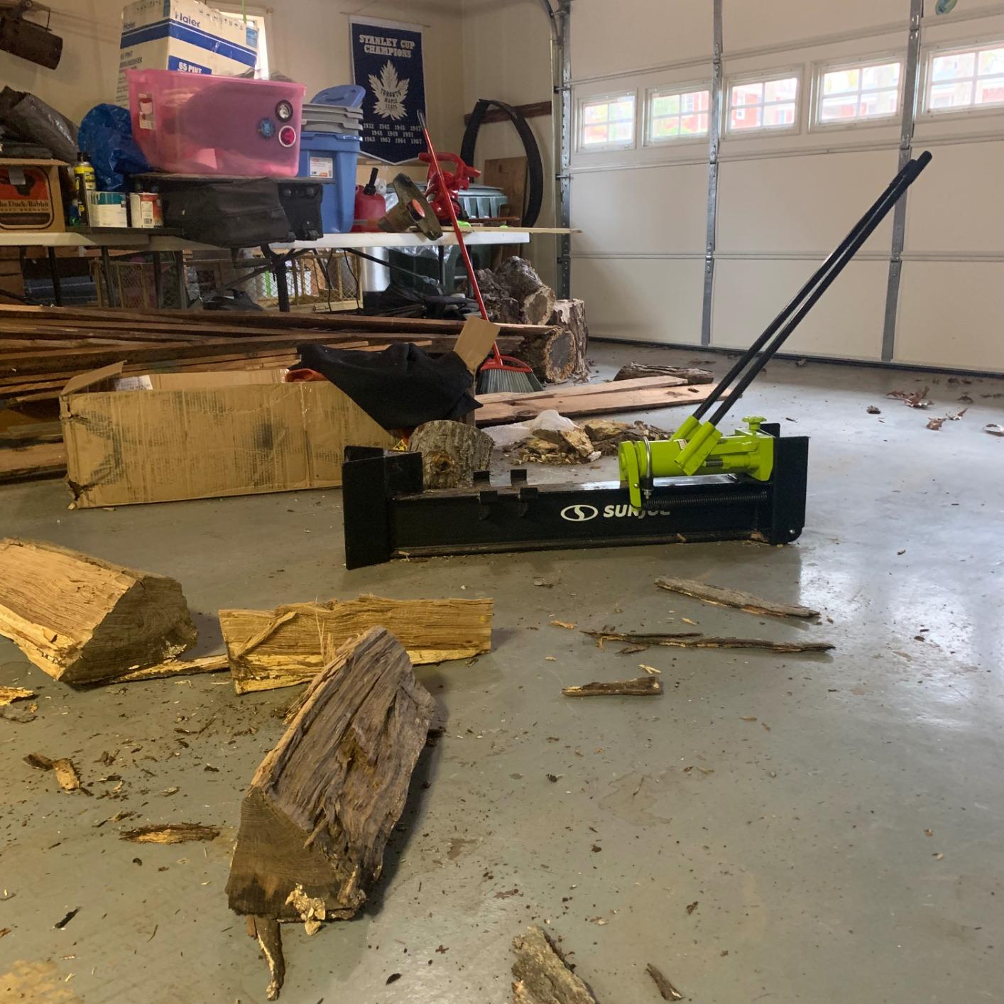Sun Joe LJ10M Cordless Manual Hydraulic Steel Beam Log Splitter, 10 Ton Capacity, Portable & Compact customer photo 2