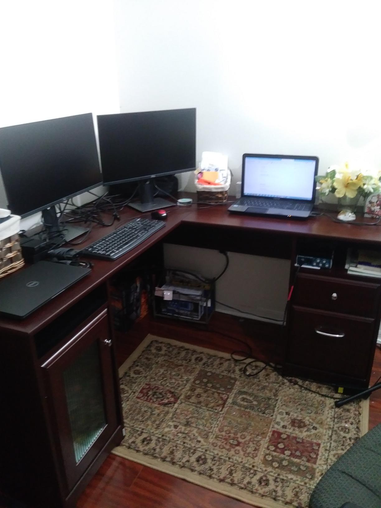 Bush Home Cabot 60W L Shaped Computer Desk with Storage in Heather Gray, 60-inch Corner Table with Drawers for Home Office Workspace customer photo 1