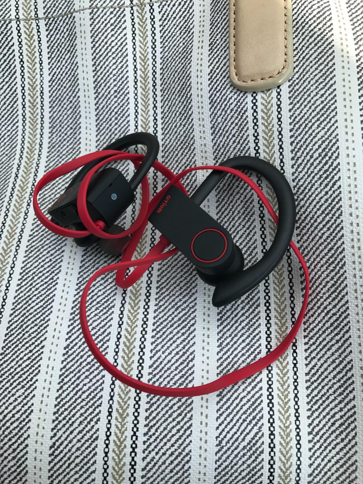 OTIUM Bluetooth Headphones,Wireless Earbuds IPX7 Waterproof Sports Earphones with Mic HD Stereo Sweatproof in-Ear Earbuds Gym Running Workout 15 Hour Battery Sound Isolation Headsets customer photo 2