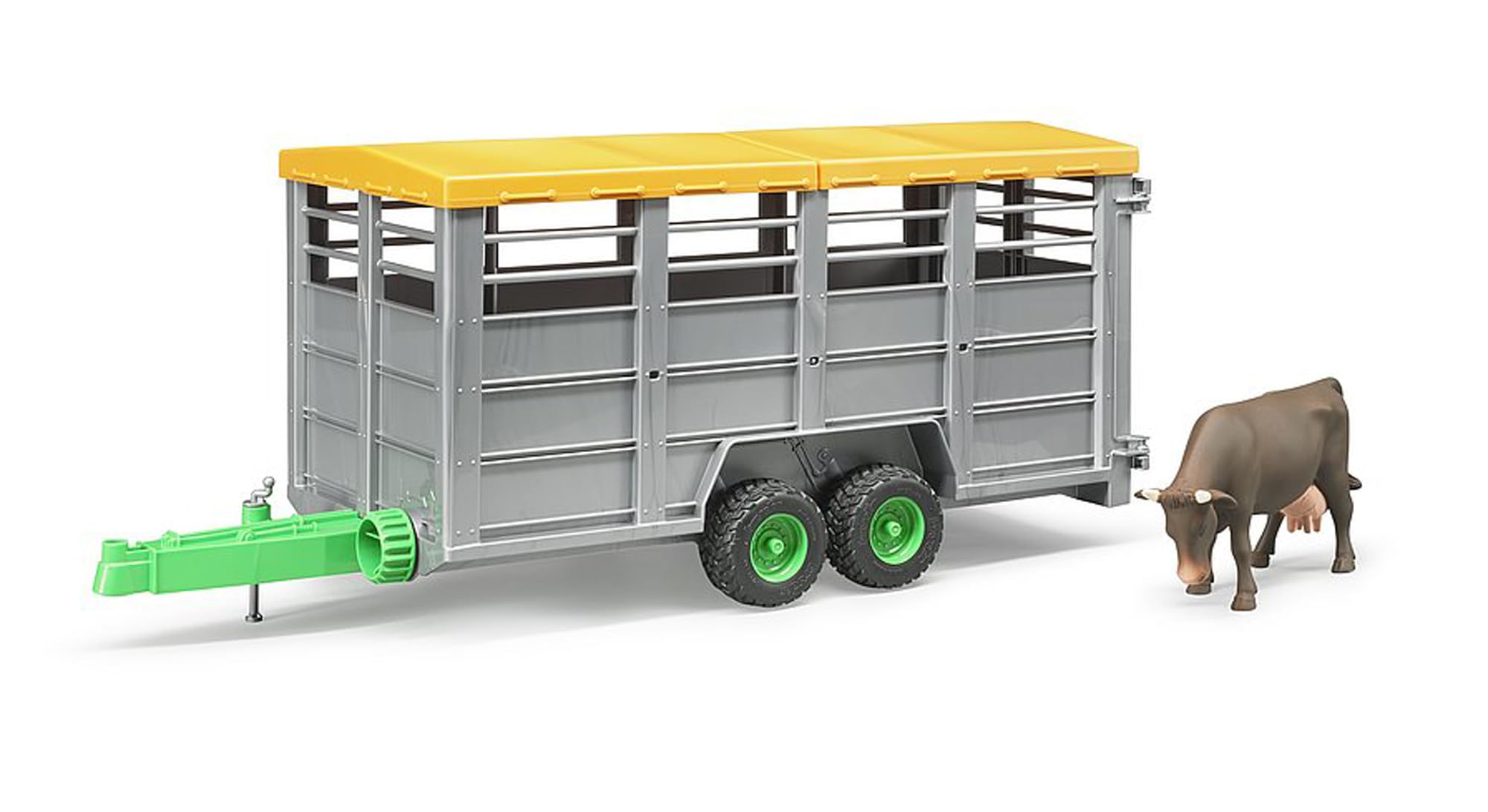 Bruder Livestock Trailer Vehicle with 1 Cow, Brown/Black, One Size customer photo 1