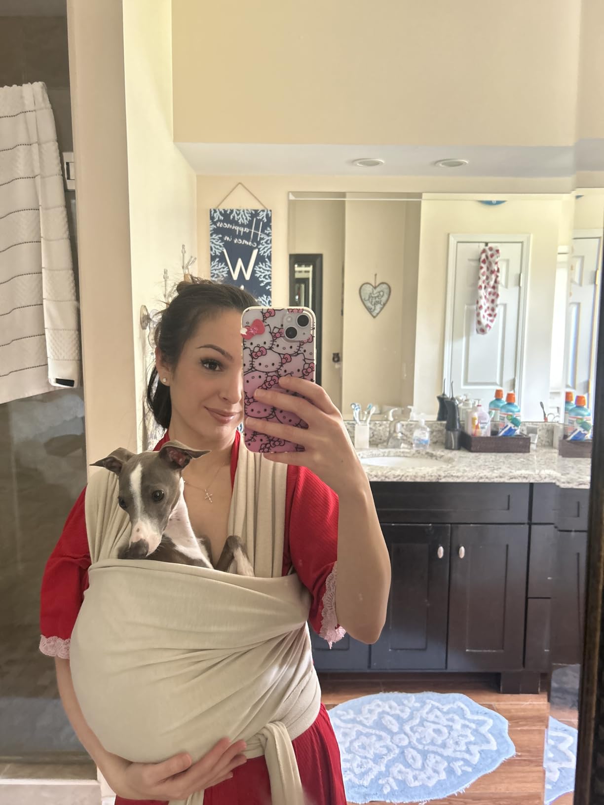 Sleepy Wrap Baby Carrier Newborn to Toddler 7-35 lbs - Lightweight, Breathable Baby Wrap Carrier - Stretchable, Ergonomic Baby Sling Carrier for Hands Free Support and Bonding (Dark Gray) customer photo 1
