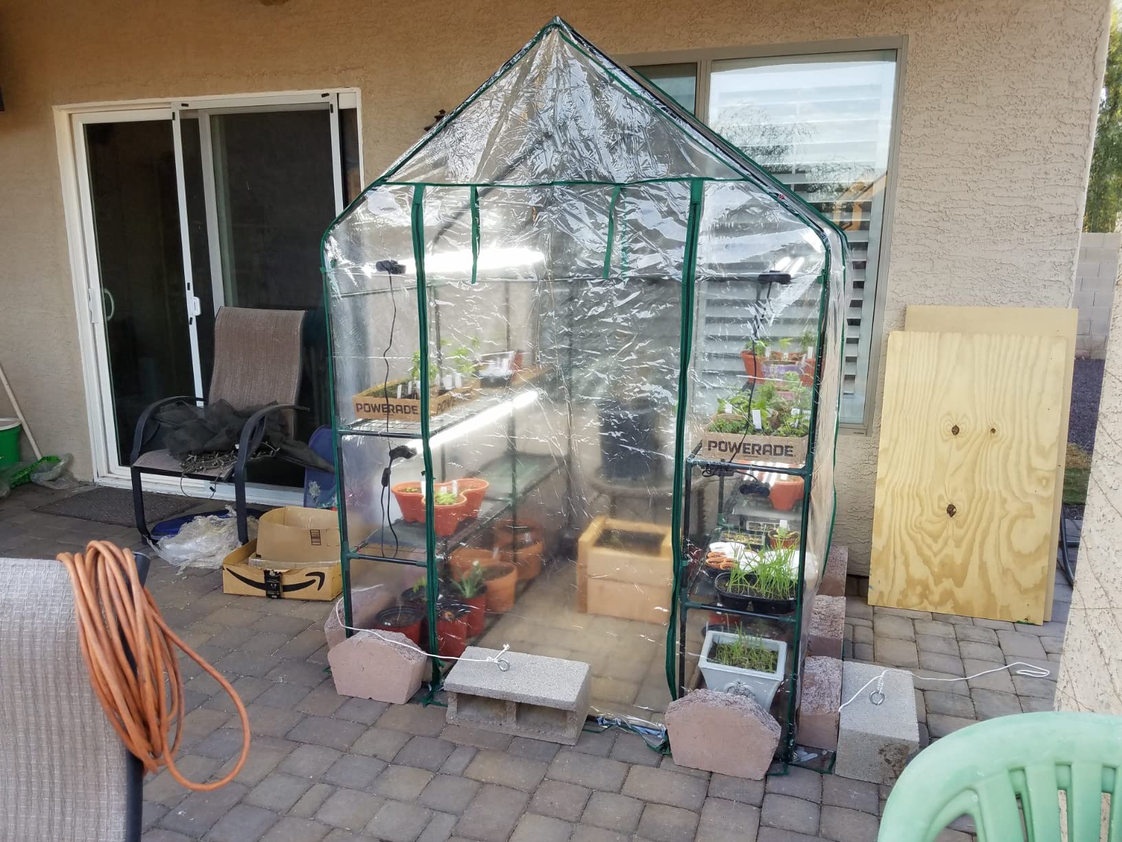 4 Tier Mini Greenhouse - Portable Greenhouse with Locking Wheels and PVC Cover for Indoor or Outdoor Green House by Pure Garden customer photo 1