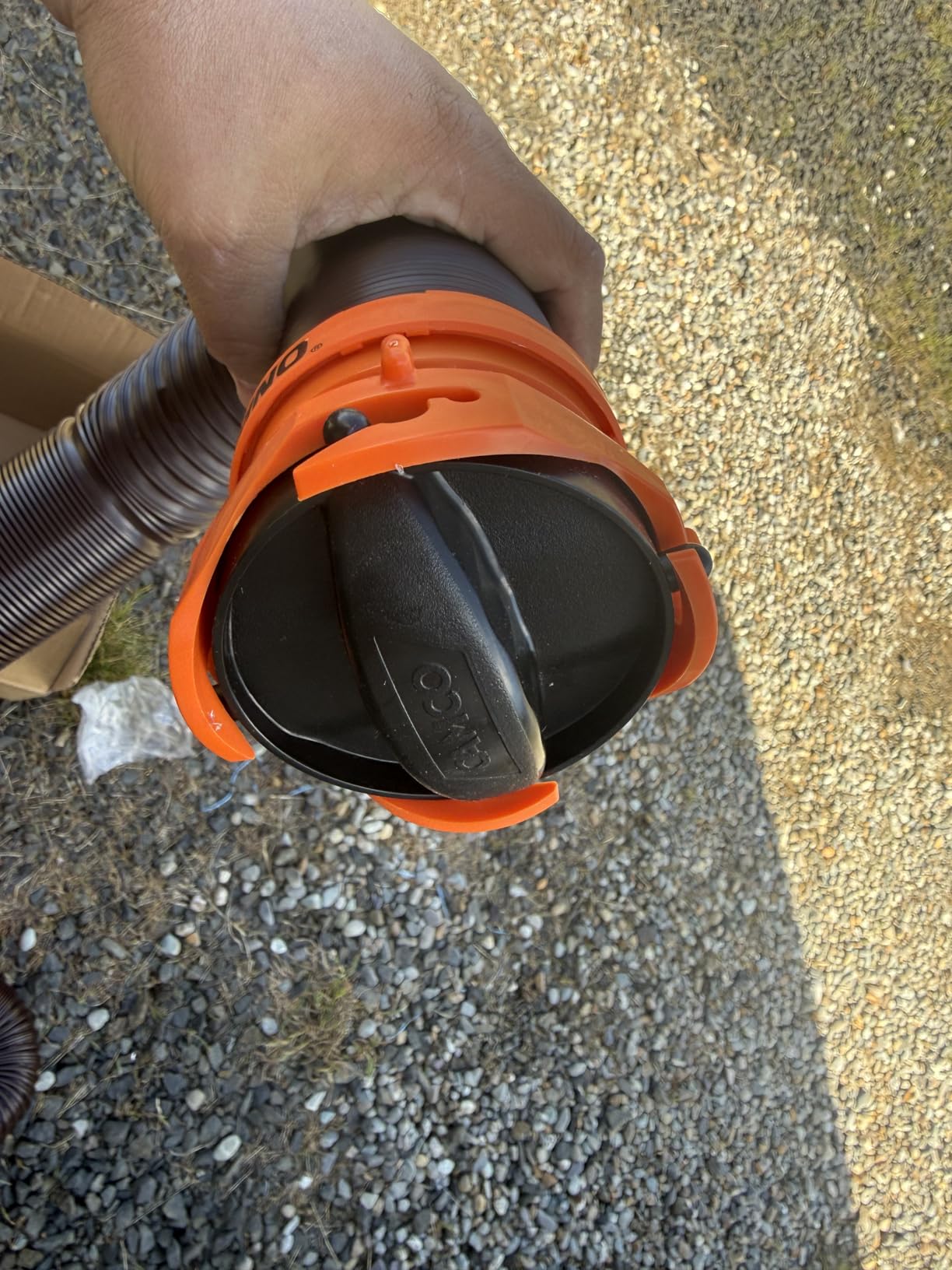 Camco RhinoFLEX 15-Ft RV Sewer Hose Kit - Features Clear Elbow Fitting w/Removable 4-in-1 Adapter - Connects to 3
