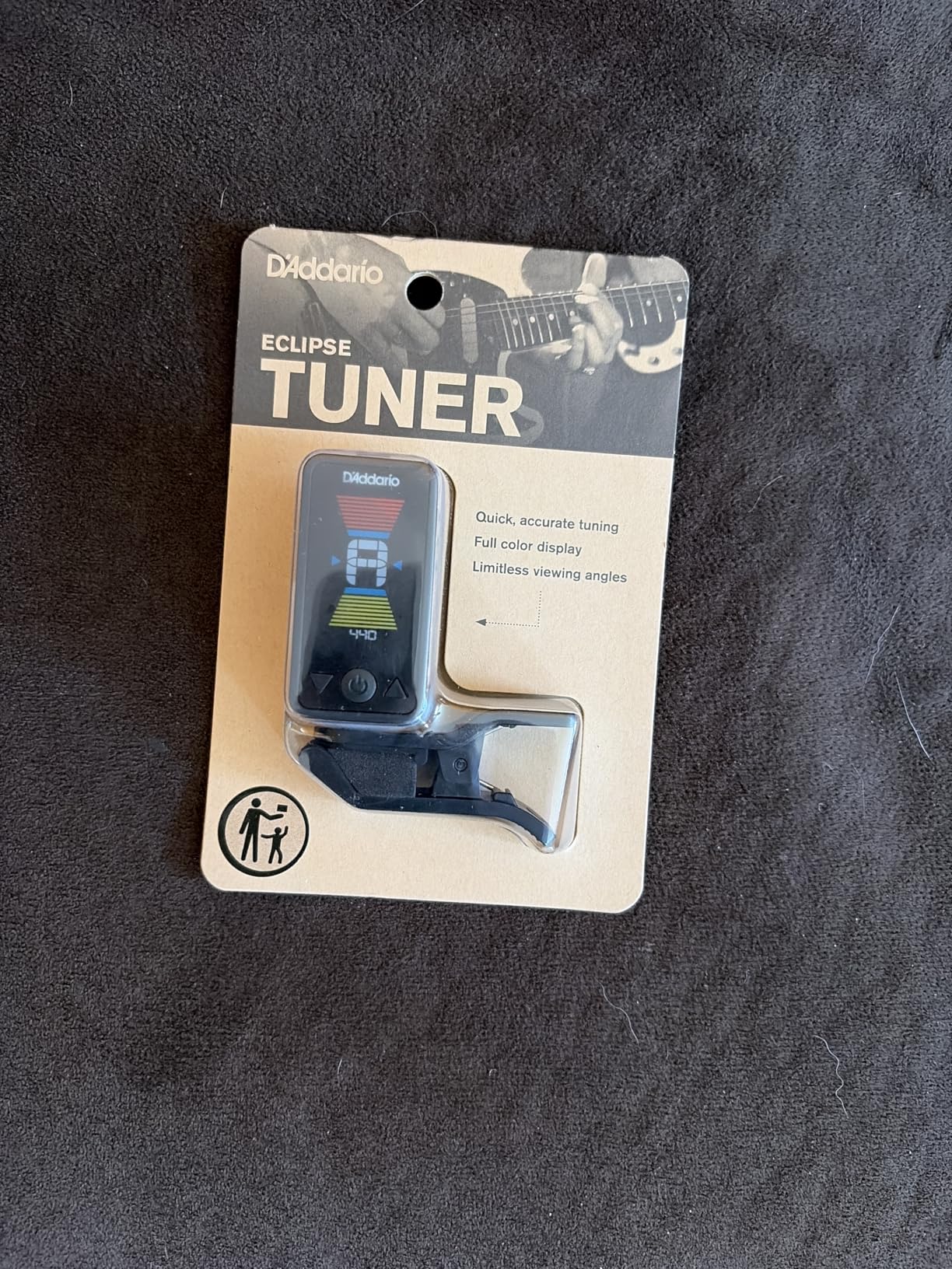 D'Addario Eclipse Guitar Tuner Clip On, PW-CT-17BK, Black customer photo 2