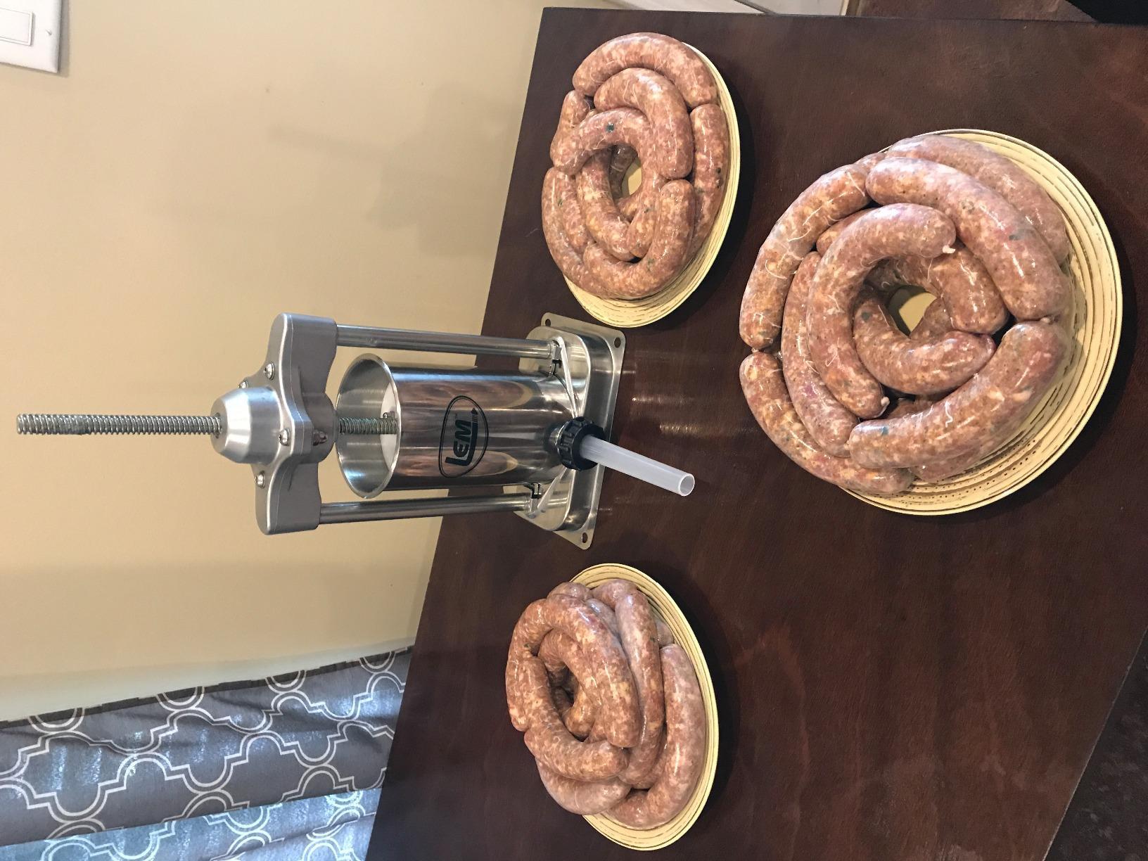 LEM Products MightyBite 5 lb Vertical Sausage Stuffer, Stainless Steel Meat Stuffer Machine for Home Kitchen Use, Small-Batch Sausage Maker with Air-Release Piston and Stuffing Tubes customer photo 2