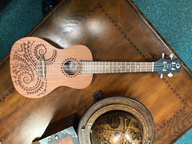 Luna Tattoo Spruce Concert Ukulele with Gig Bag, Satin Natural customer photo 1