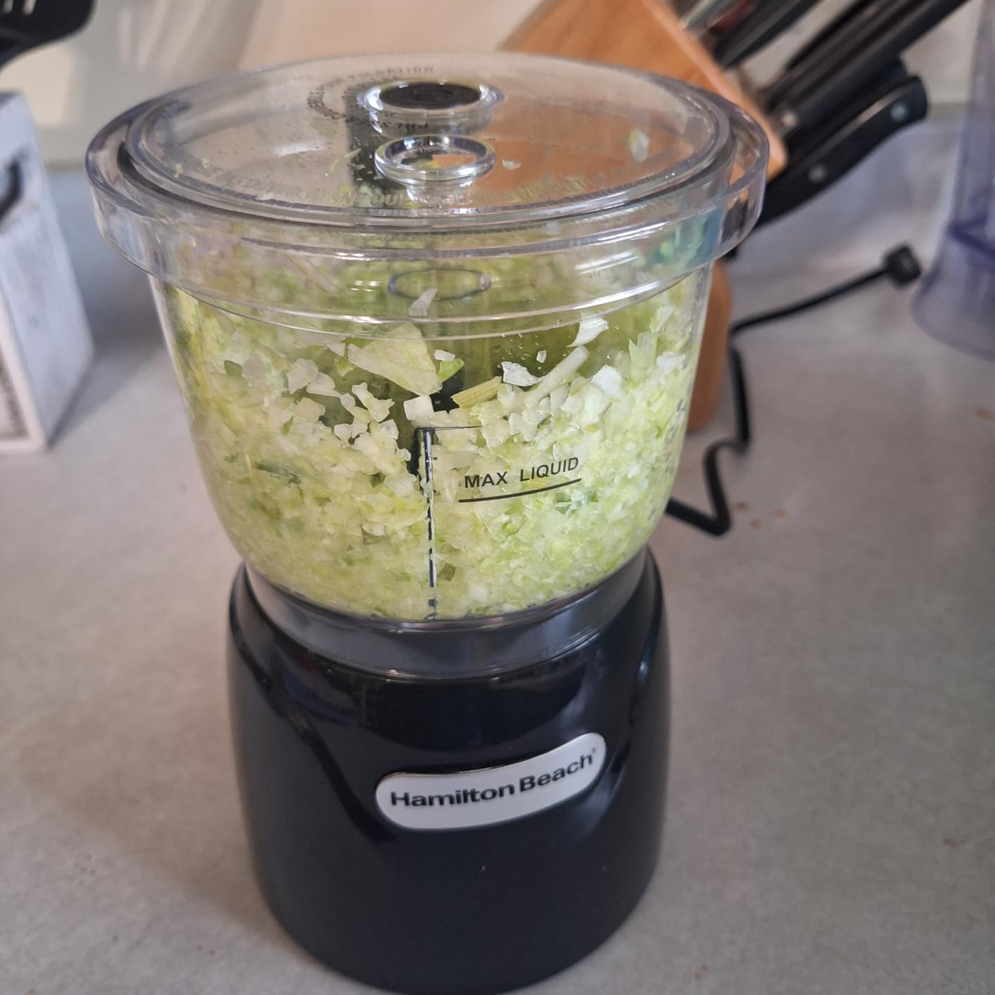 Hamilton Beach Electric Vegetable Chopper & Mini Food Processor, 3-Cup, 350 Watts, for Dicing, Mincing, and Puree, Black (72850) customer photo 2