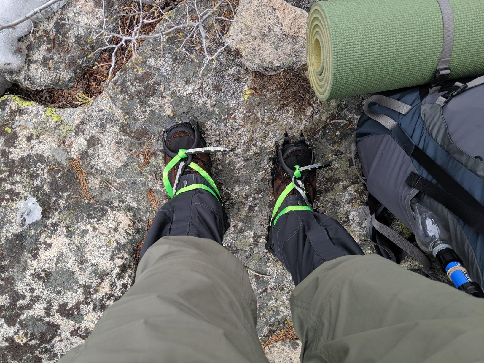 HuaYe Professional Edition Fourteen Teeth Ice Crampons Winter Snow Boot Shoe Covers Gripper BRS-S1A customer photo 2
