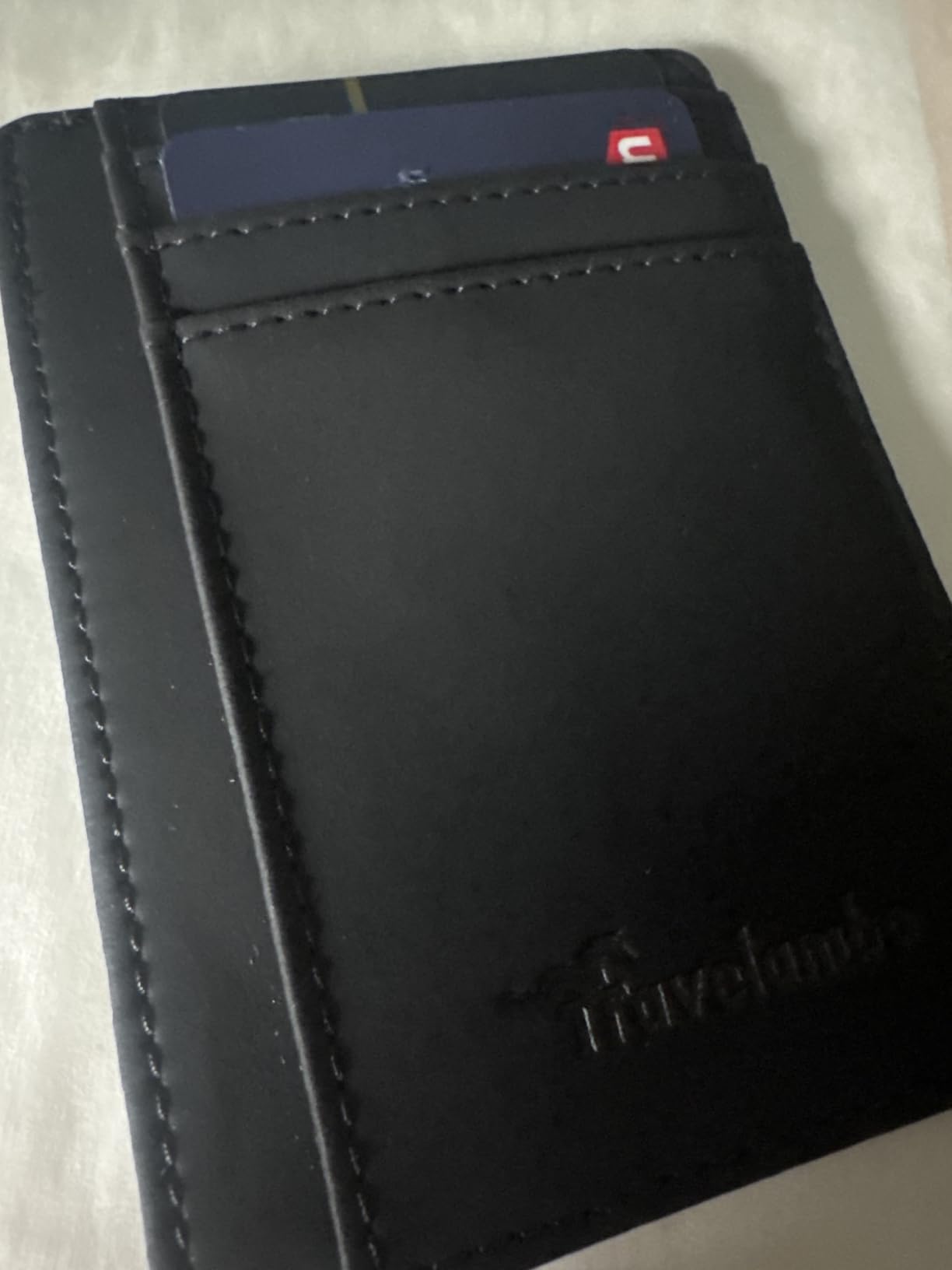 Travelambo Slim Wallet Front Pocket Minimalist Leather RFID Blocking Medium Size customer photo 1
