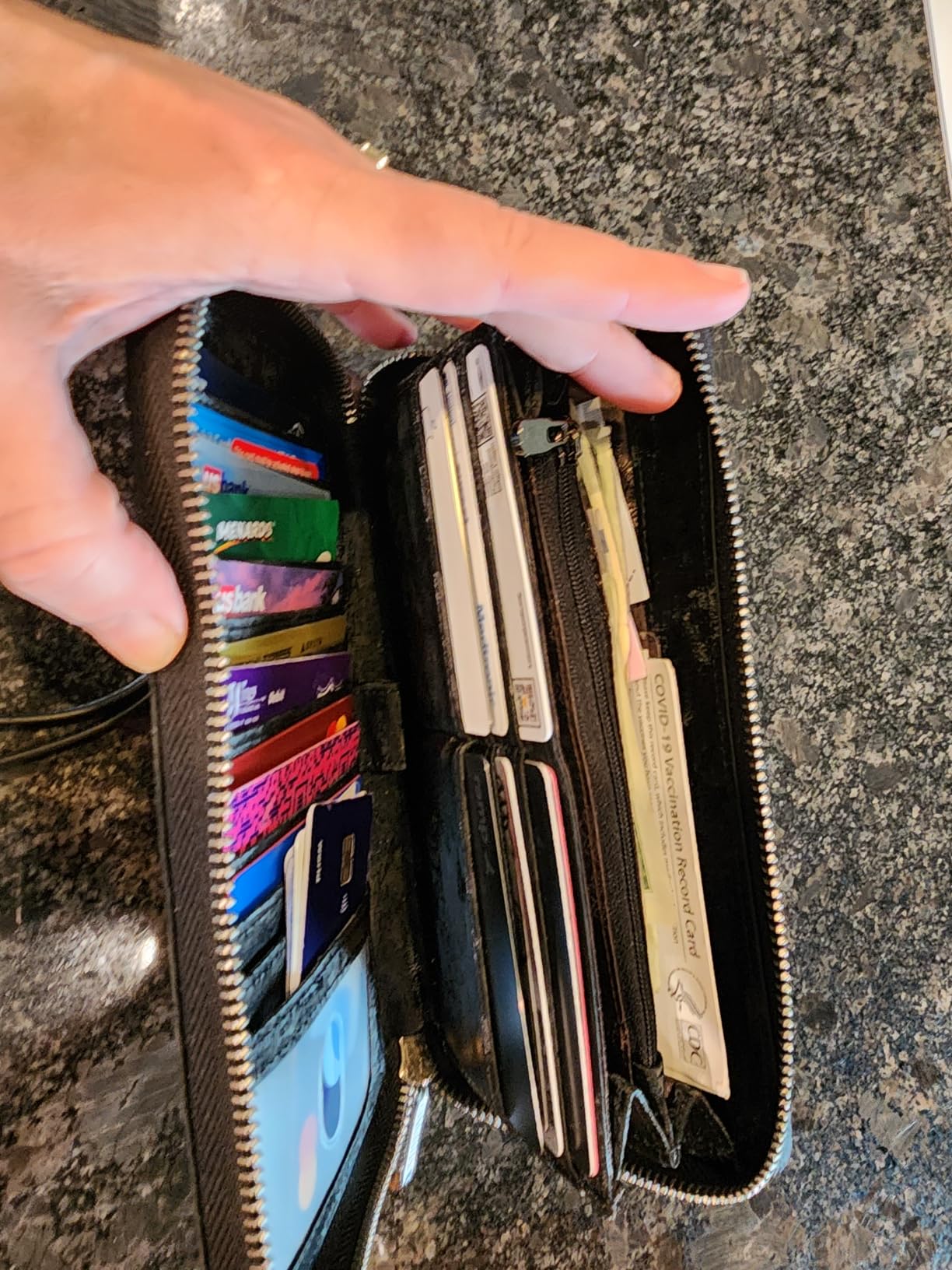 Women RFID Blocking Wallet Leather Zip Around Phone Clutch Large Capacity Ladies Travel Purse Wristlet customer photo 2