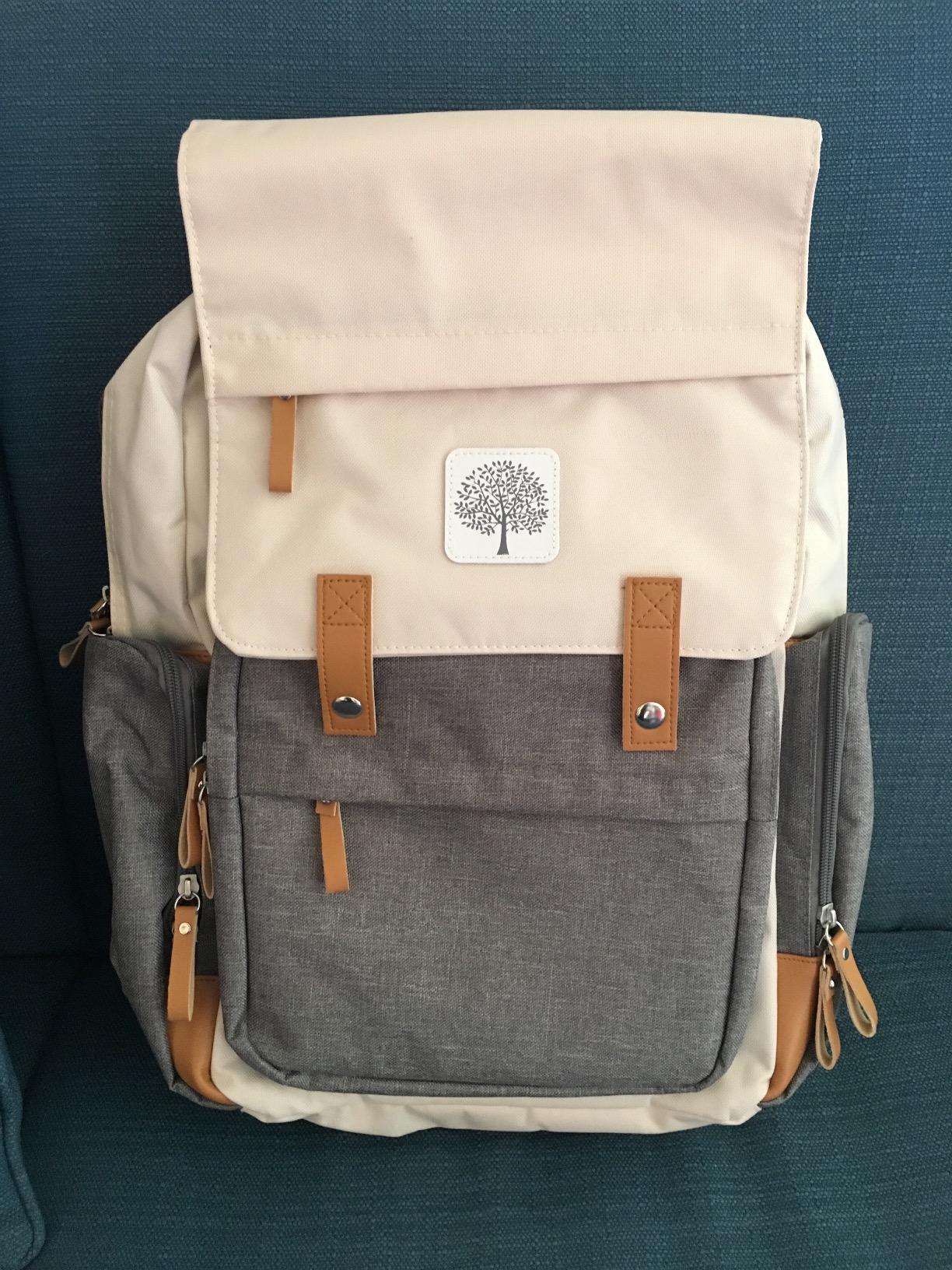 Parker Baby Diaper Backpack - Large Diaper Bag with Insulated Pockets, Stroller Straps and Changing Pad - Birch Bag - Cream customer photo 1