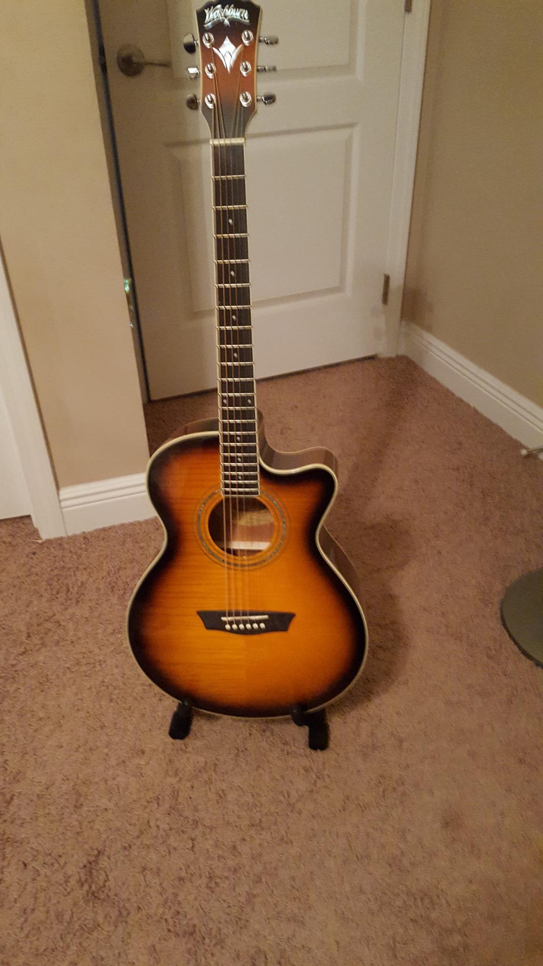 Washburn Festival EA15 Mini Jumbo Cutaway, Acoustic Electric Guitar, Tobacco Burst customer photo 2