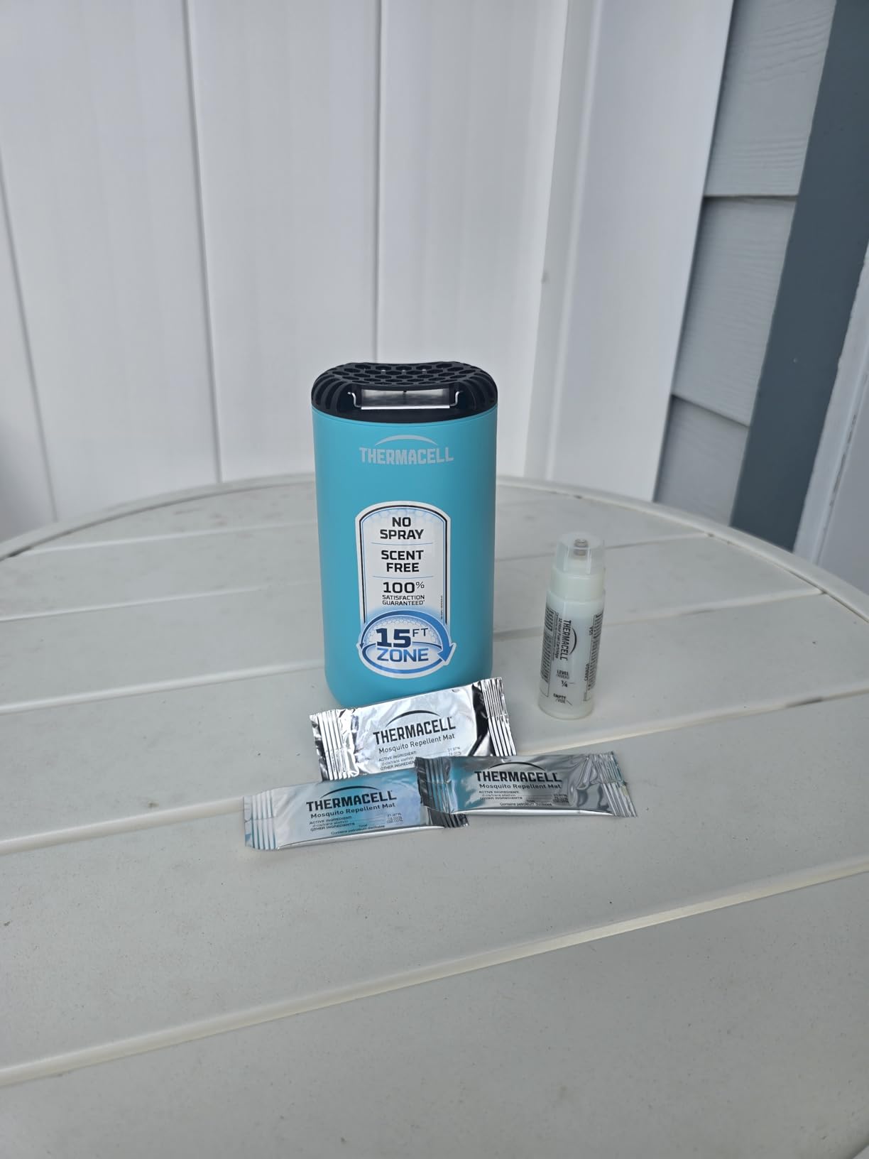 Thermacell Mosquito Repeller Patio Shield; Includes 12-Hour Refill; 15 Foot Zone of Protection; Highly Effective Mosquito Repellent for Patio; Bug Spray Alternative; Scent Free customer photo 1