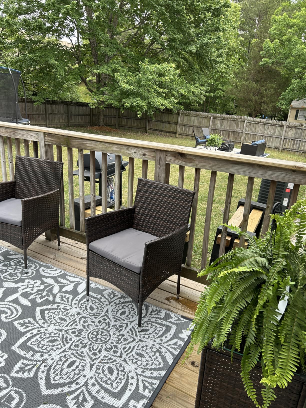 Devoko 3 Pieces Patio Porch Furniture Sets PE Rattan Wicker Chairs with Table Outdoor Garden Furniture Sets (Brown/Beige) customer photo 2