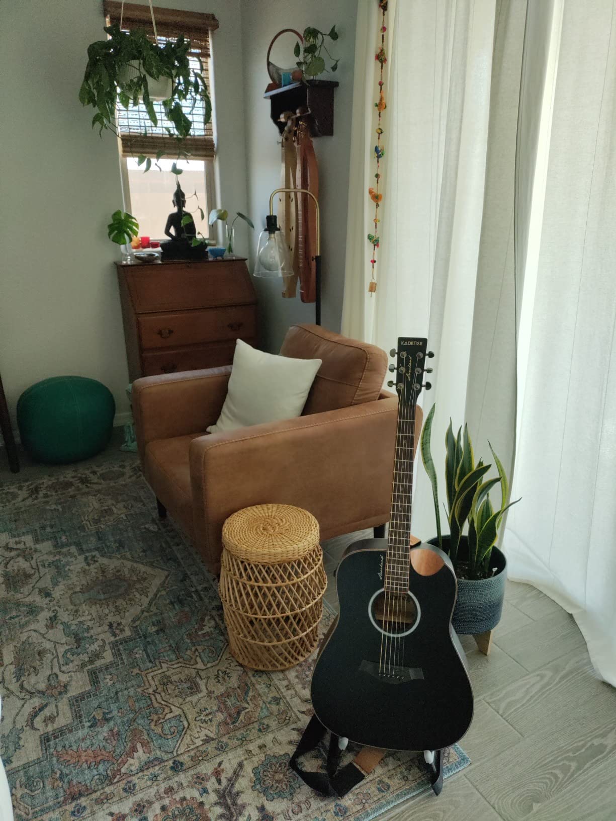 Kadence Slowhand Jumbo Semi Acoustic Guitar (Sh04) - Premium Black Spruce Wood with Heavy Padded Bag, Guitar Cable, Pro Capo, Set Of Strings, Picks with Learning Course customer photo 1