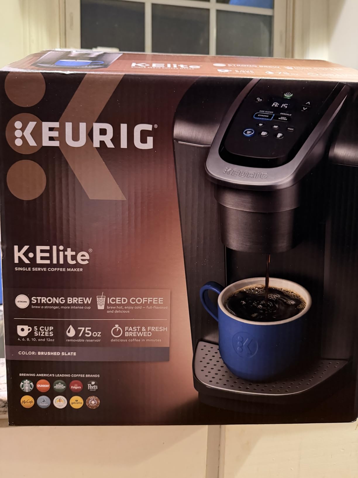 Keurig K-Elite Single Serve K-Cup Pod Coffee Maker, Strength and Temperature Control, Iced Coffee Capability, Programmable, Brushed Slate customer photo 1
