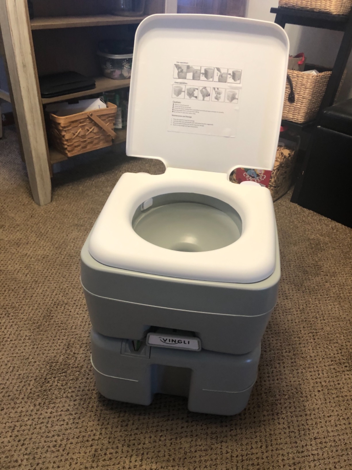 VINGLI Portable 5.3 Gallon Camping Toilet w/Carrying Bag, Large Capacity Tank for Camping, Boat/Truck customer photo 1