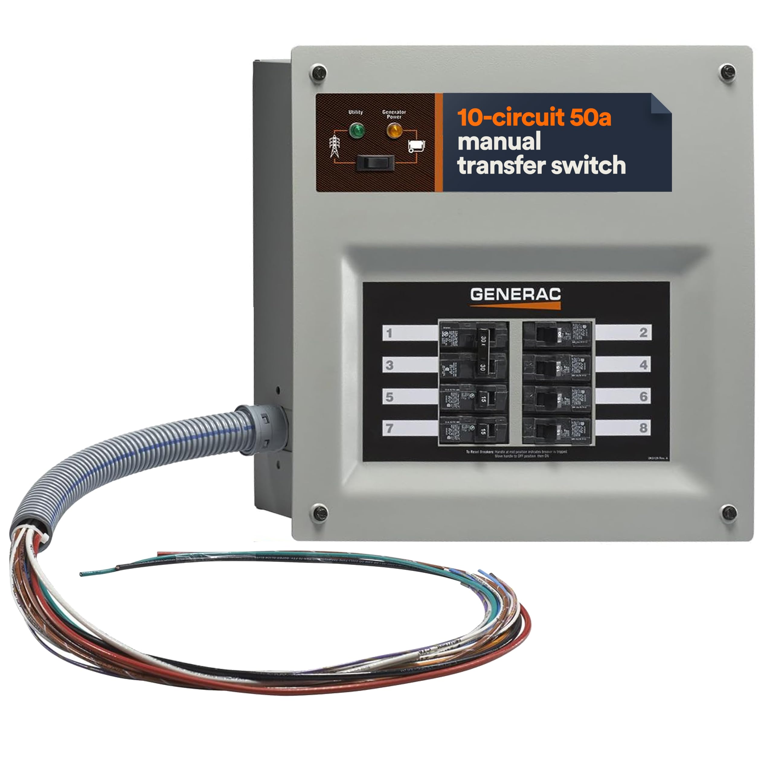 Generac HomeLink 50-Amp Portable Generator Transfer Switch Kit, Upgradeable Manual Transfer Switch, Indoor Pre-Wired Panel, 8-16 Circuits customer photo 1