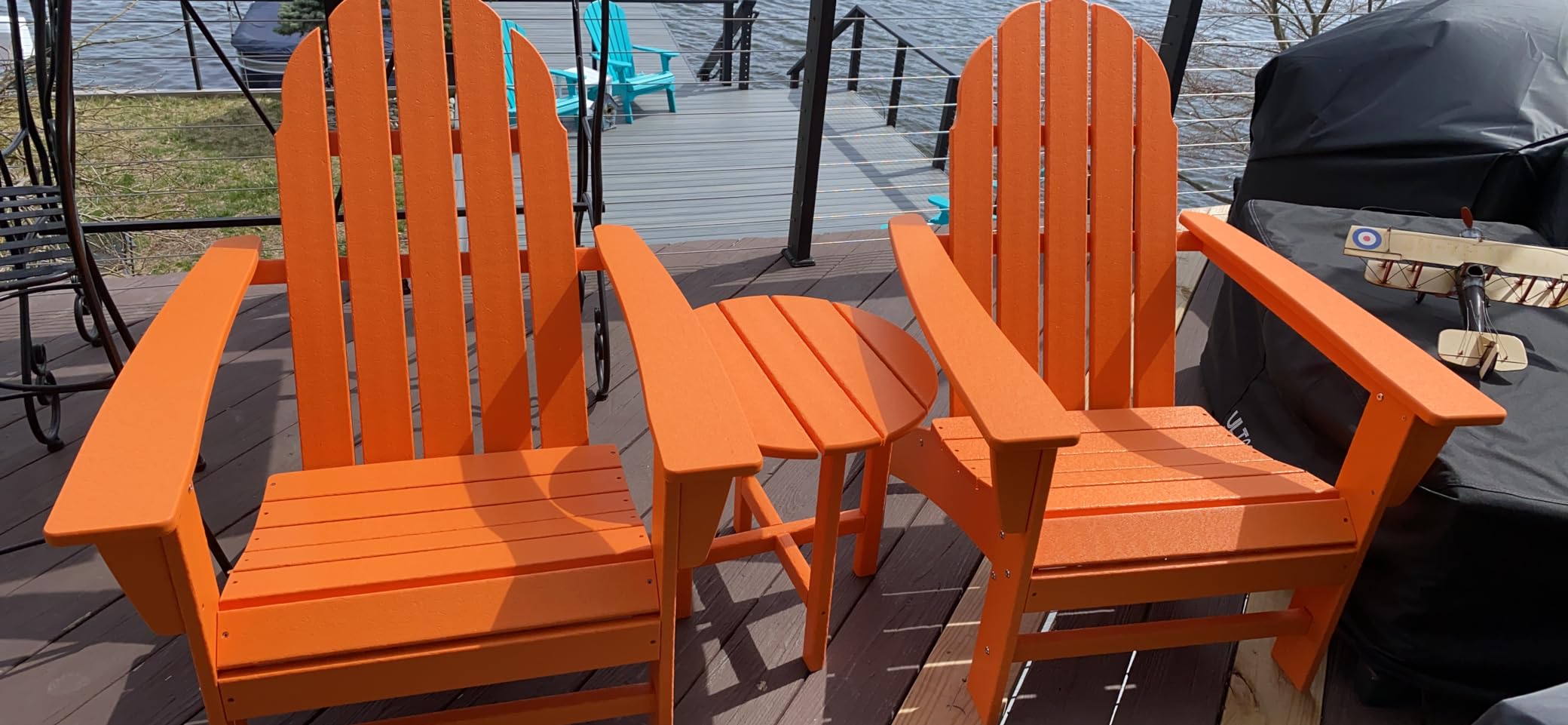 Polywood Vineyard 3-Piece Adirondack Set - Teak customer photo 1