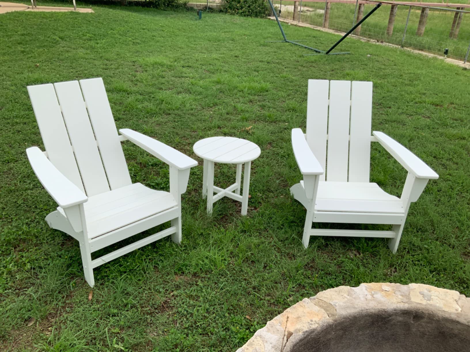 POLYWOOD Modern Adirondack Chair - All-Weather Outdoor Lawn Chair - HDPE, Fade-Resistant & Durable - Black customer photo 1