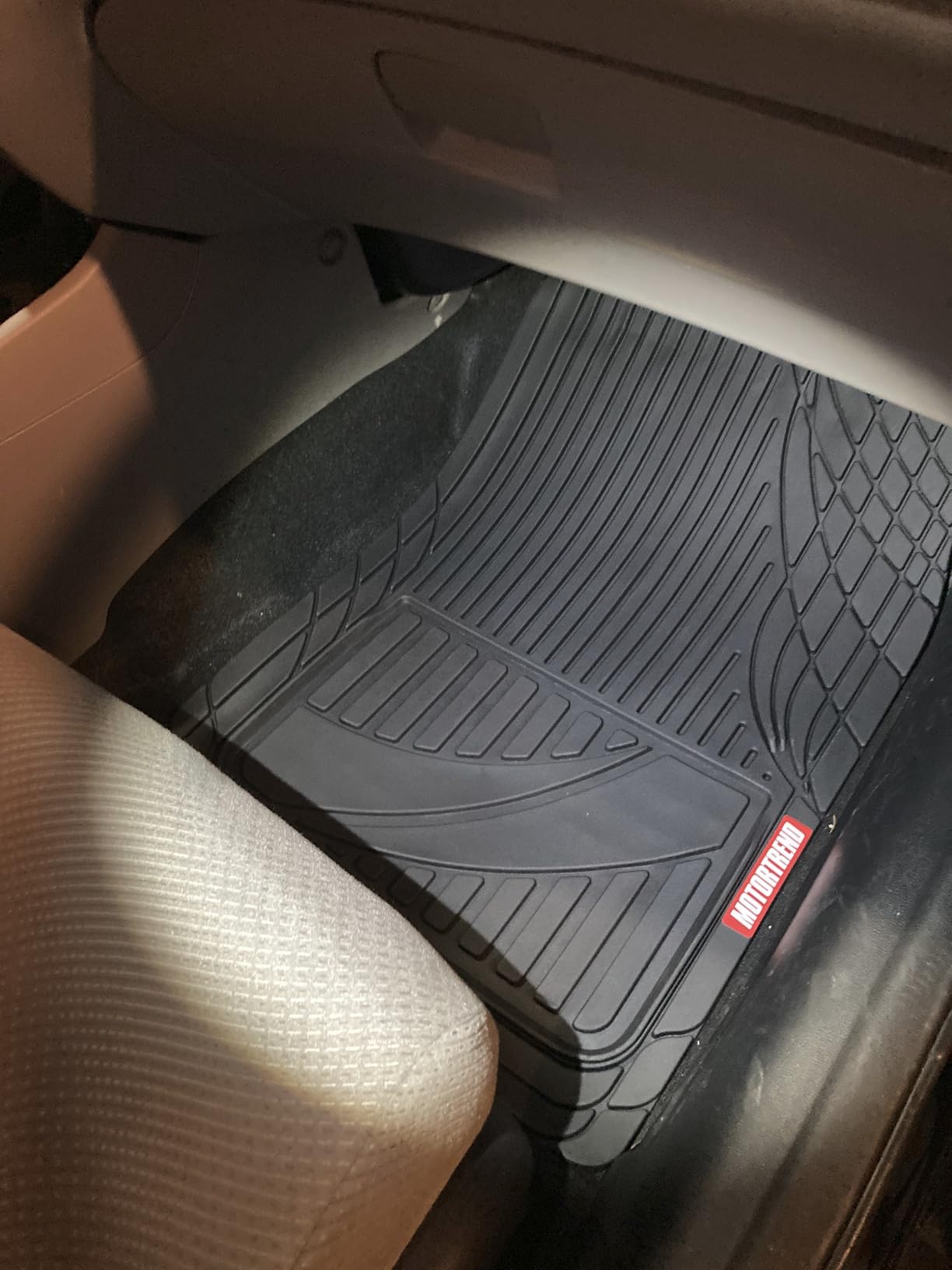 Motor Trend FlexTough Advanced Black Rubber Car Floor Mats - Heavy Duty Trim to Fit All Weather Floor Mats for Cars Truck SUV - Automotive Car Interior Floor Liner Protection - Universal Fit customer photo 1