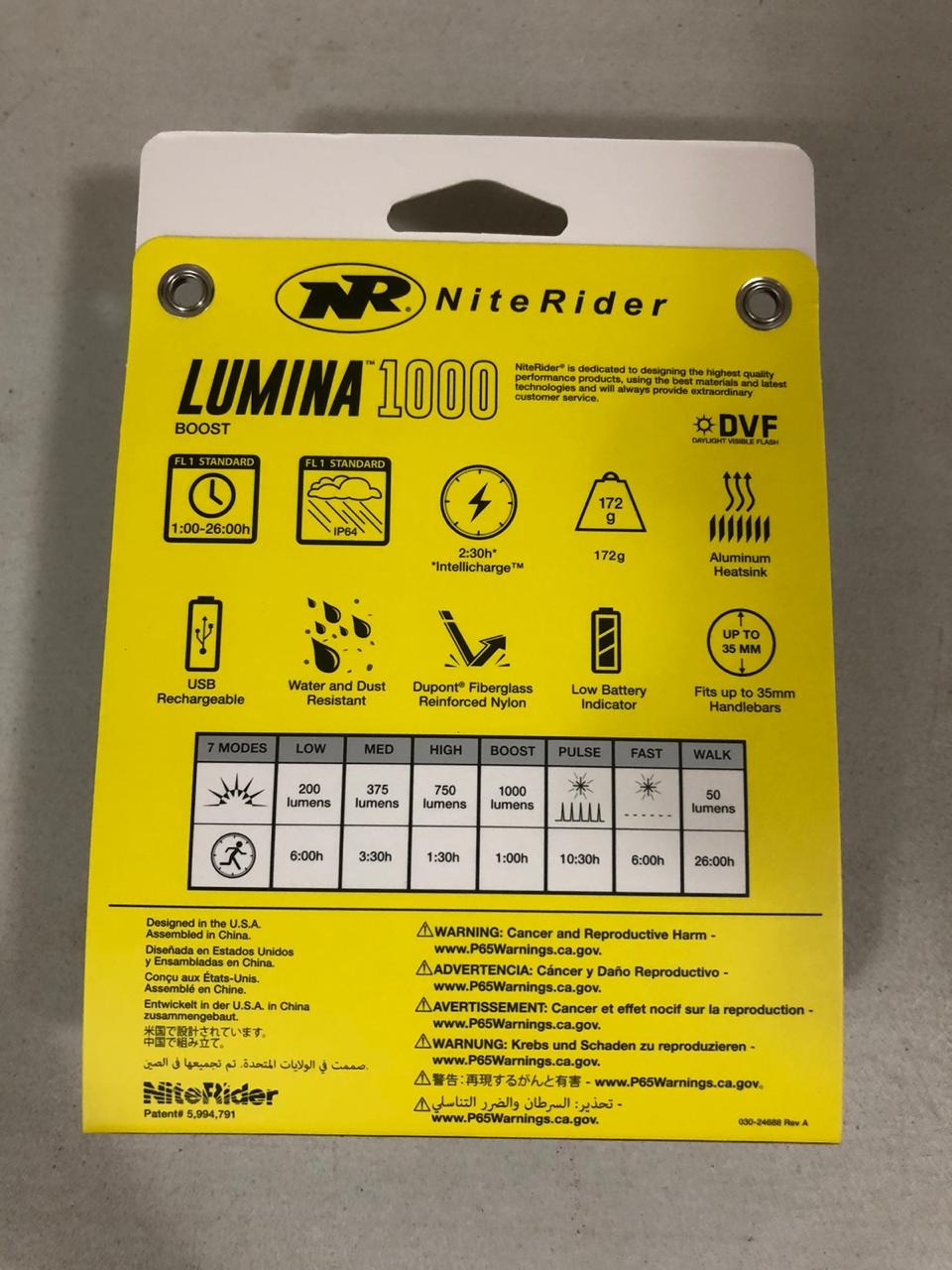 NiteRider Lumina Boost 1000 Bike Light - 1000 Lumens - USB Rechargeable - Boost Mode - Day & Night Road/MTB Headlight - Fits Up to 35mm Handlebars - IP64 Water Resistant customer photo 2