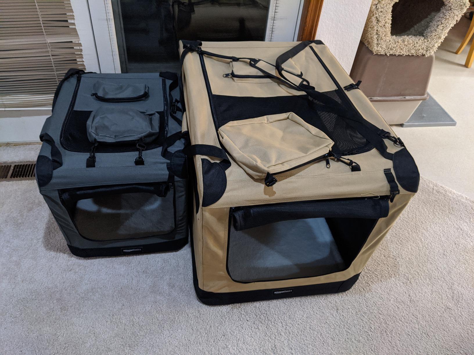 Amazon Basics Foldable Portable Soft Pet Dog Crate Carrier Kennel, 36 x 24 x 24 inches, Black customer photo 2