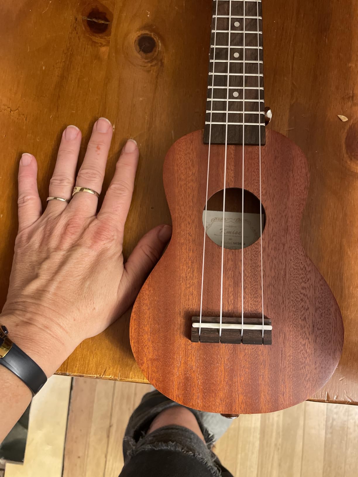 Kmise Baritone Ukulele 30 inch Professional Mahogany Uke with DGBE String Strap Picks customer photo 1