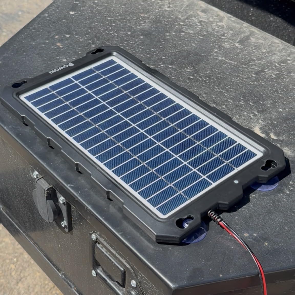 POWOXI Upgraded 7.5W Solar Battery Trickle Charger Maintainer 12V Portable Waterproof Solar Panel Trickle Charging Kit for Car, Automotive, Motorcycle, Boat, Marine, RV, Trailer, Snowmobile customer photo 1