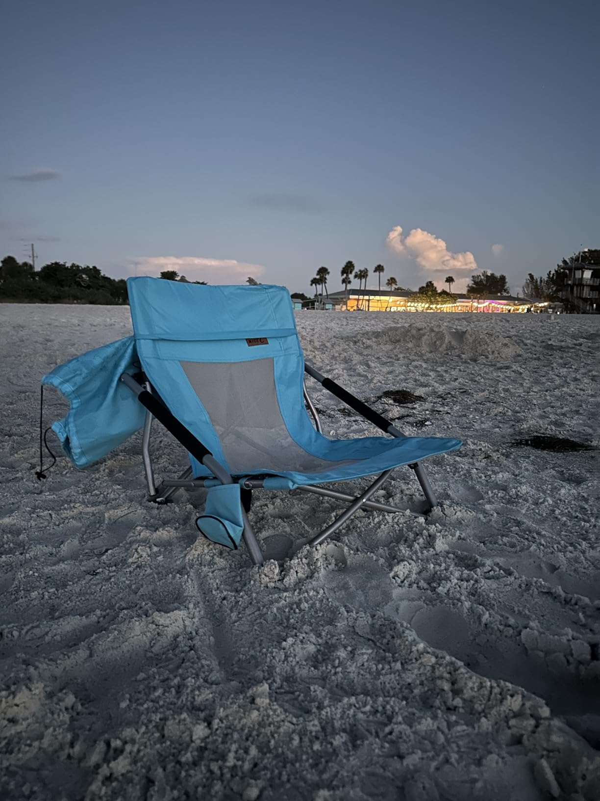 Nice C Low Beach Chair, Beach Chairs for Adults 2 Pack, Sling, Folding, Portable, Concert, Kids, Boat, River, Sand Chair, Sillas De Playa, with Cup Holder & Carry Bag (2 Pack of Blue) customer photo 2