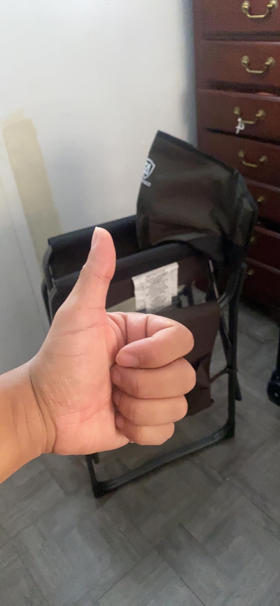 EVER ADVANCED Aluminum Lightweight Folding Director Chair, 350lbs Heavy Duty Camping Chair with Side Table & Storage, 19
