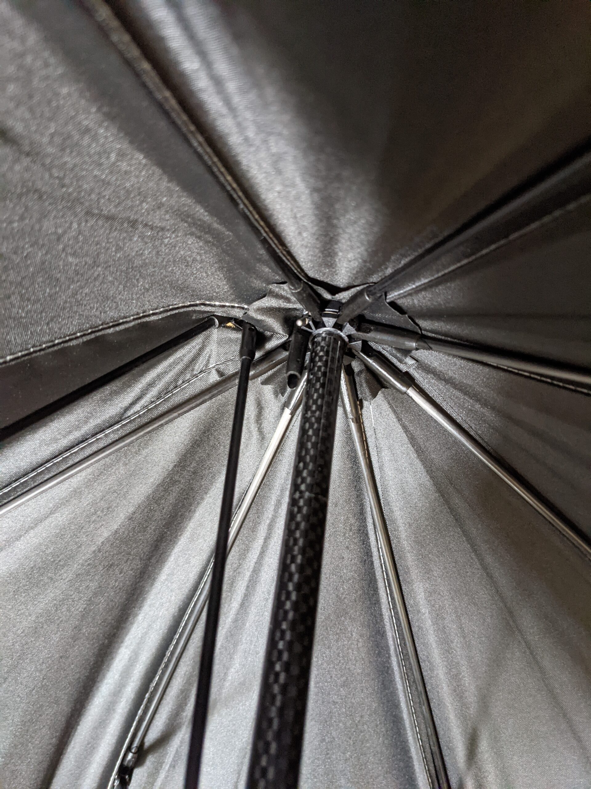 Six Moon Designs Silver Shadow Carbon - 6.8 oz Ultralight Hiking Umbrella - UPF 50+ Sun & Rain Protection - Hands-Free Ready for Thru-Hiking - Silver Reflective customer photo 2