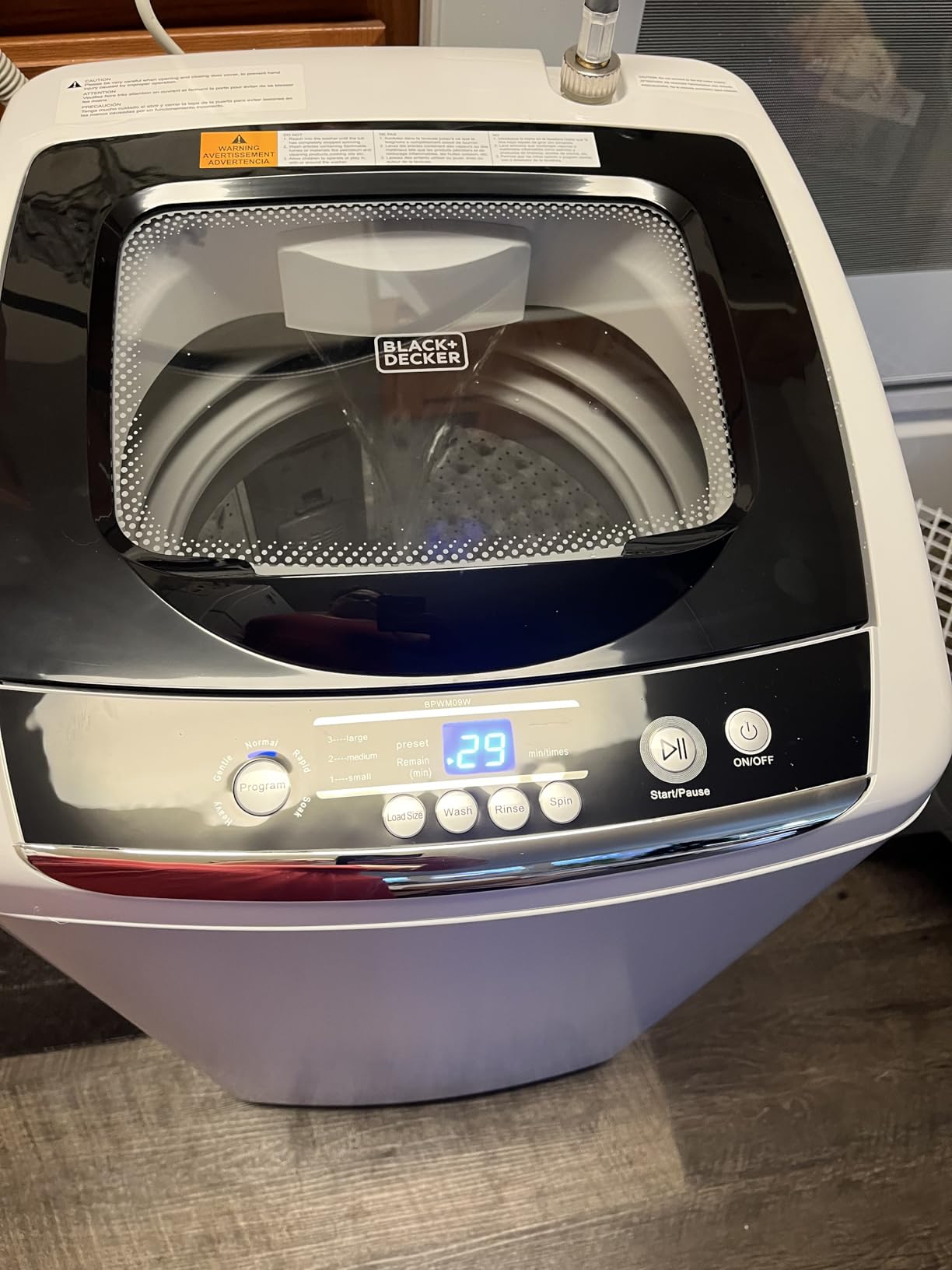 BLACK+DECKER Small Portable Washer, Washing Machine for Household Use, Portable Washer 1.7 cu.Ft with 8 Cycles, Transparent Lid & LED Display customer photo 2