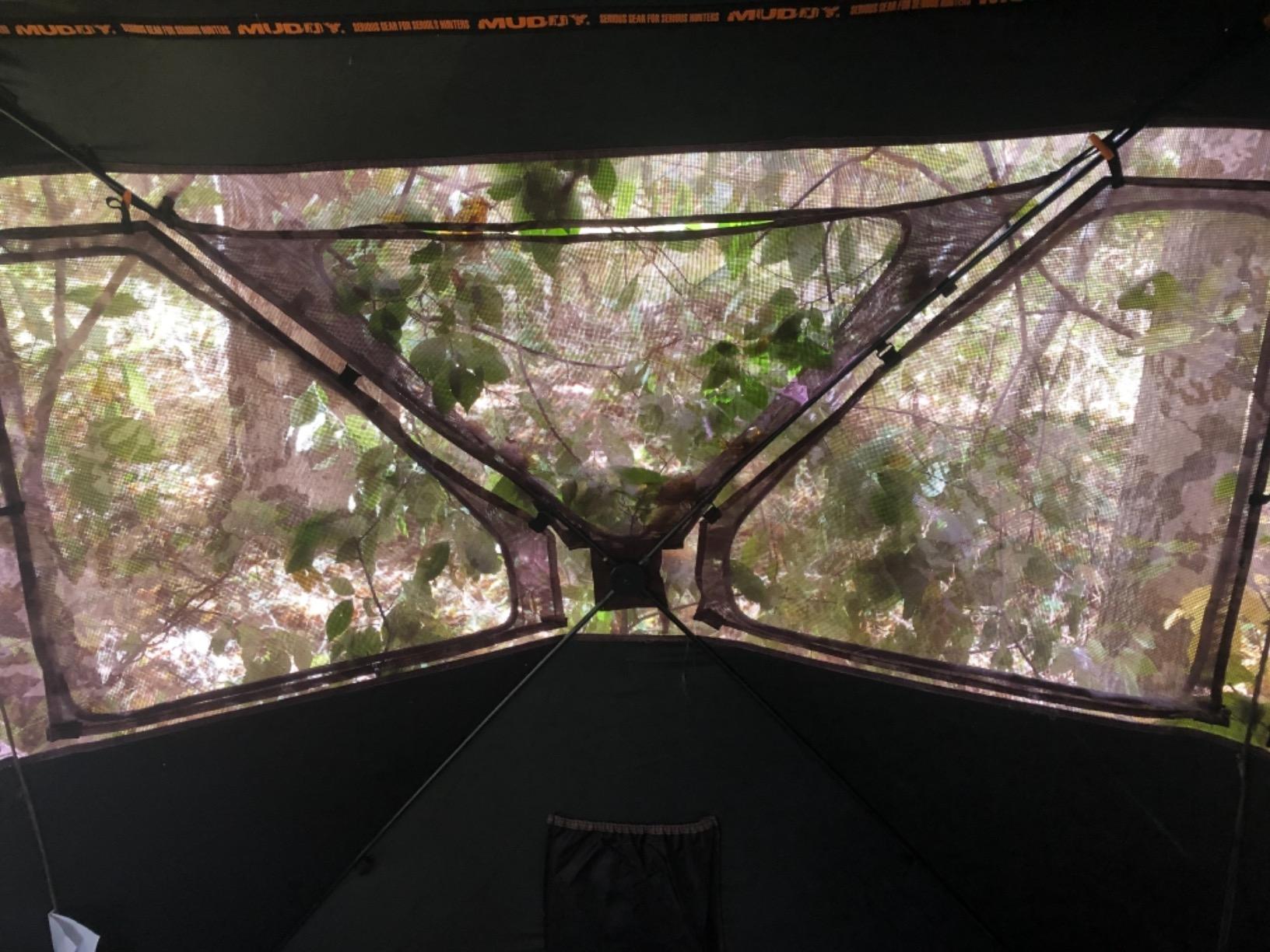 Primos Hunting Blind Infinity Camo Shadow Mesh Windows Black Backed Water Resistant Heavy-Duty 600 Denier Fabric Ground Blind, 3-Person customer photo 1