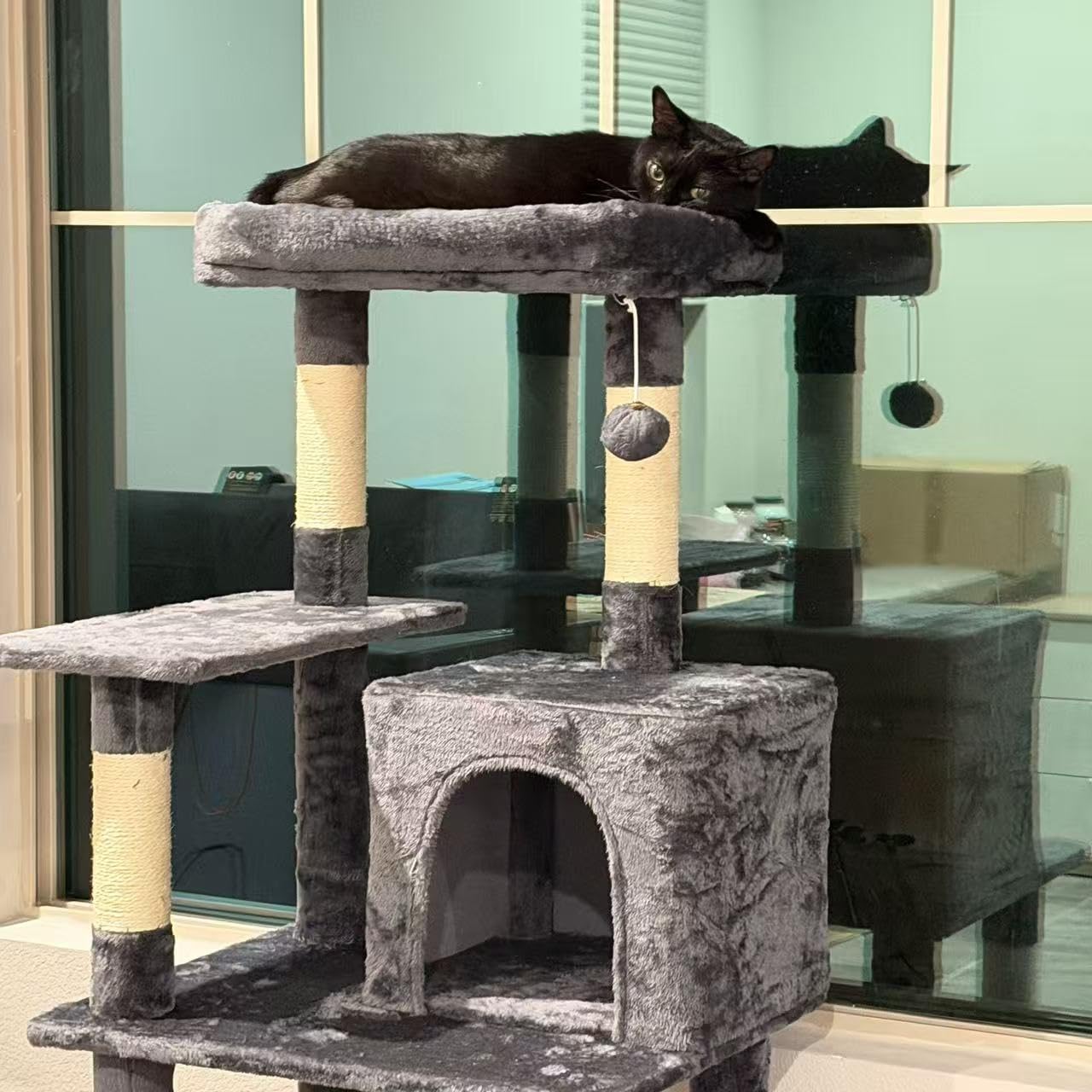 Yaheetech 63in Sturdy Large Cat Tree for Indoor Heavy Cats, Tall Tower customer photo 2
