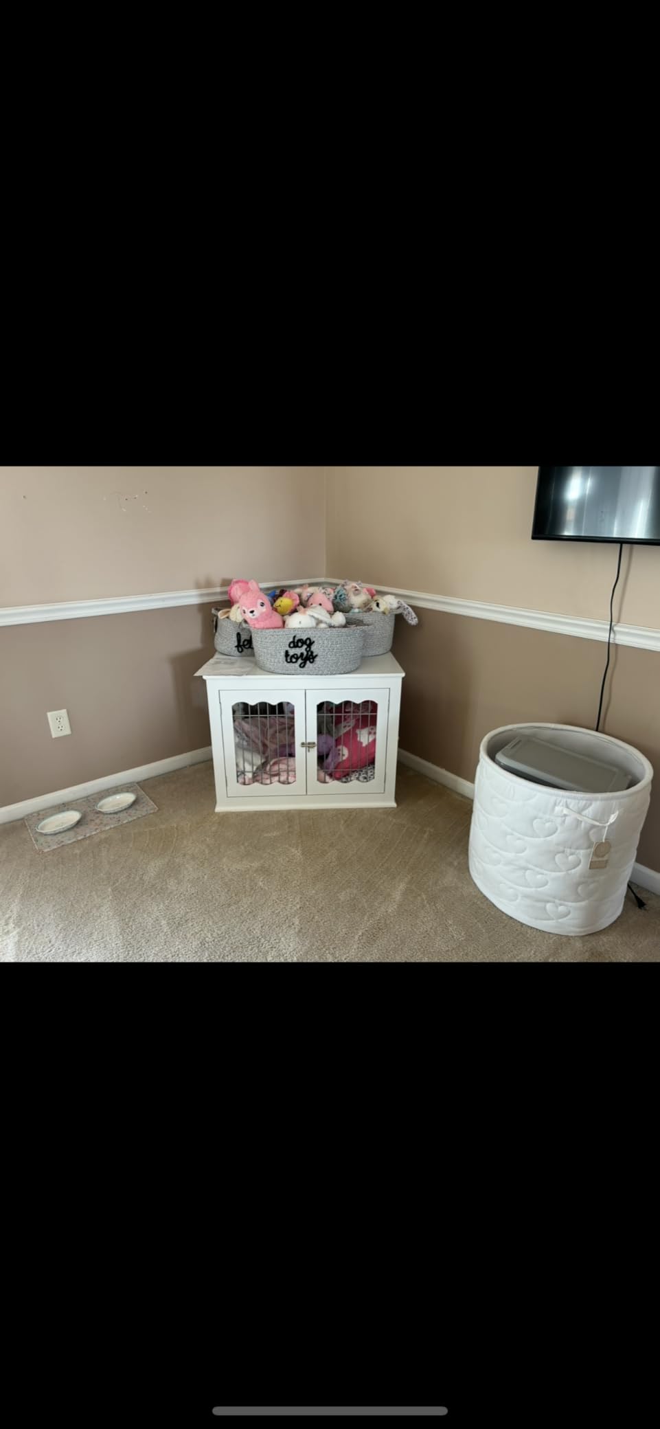 unipaws Furniture Style White Dog Crate for Medium Large Dogs, Indoor Aesthetic Dog Stuff Kennel, Modern Decorative Wood Wire Pet House Dog Cage, Pretty Cute End Side Table Nightstand customer photo 2