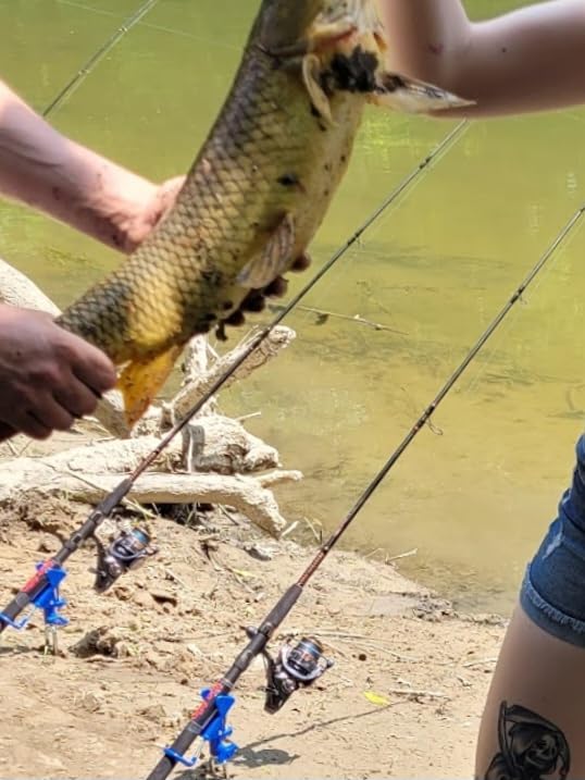 Fishing Rod Holder for Ground, Fishing Pole Holders for Ground 2/4pcs, Bank Fishing Rod Holder with 360° Adjustable Extra Long Drill Stake Rod Stand for Catfish, Beach, Shore and Mud, Men Gift customer photo 2