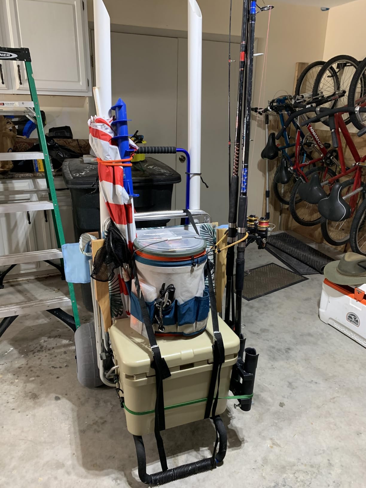 My Beach Cart® The Original Patented NO Rust Aluminum Foldable Beach Cart 13 INCH Big Wheels Balloon Tires for Sand Heavy Duty. Often Imitated, Never Duplicated. customer photo 1