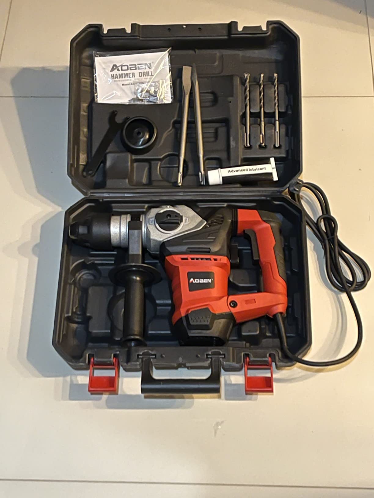 AOBEN Rotary Hammer Drill with Vibration Control and Safety Clutch, 13 Amp Heavy Duty 1-1/4 Inch SDS-Plus Demolition Hammer for Concrete customer photo 2