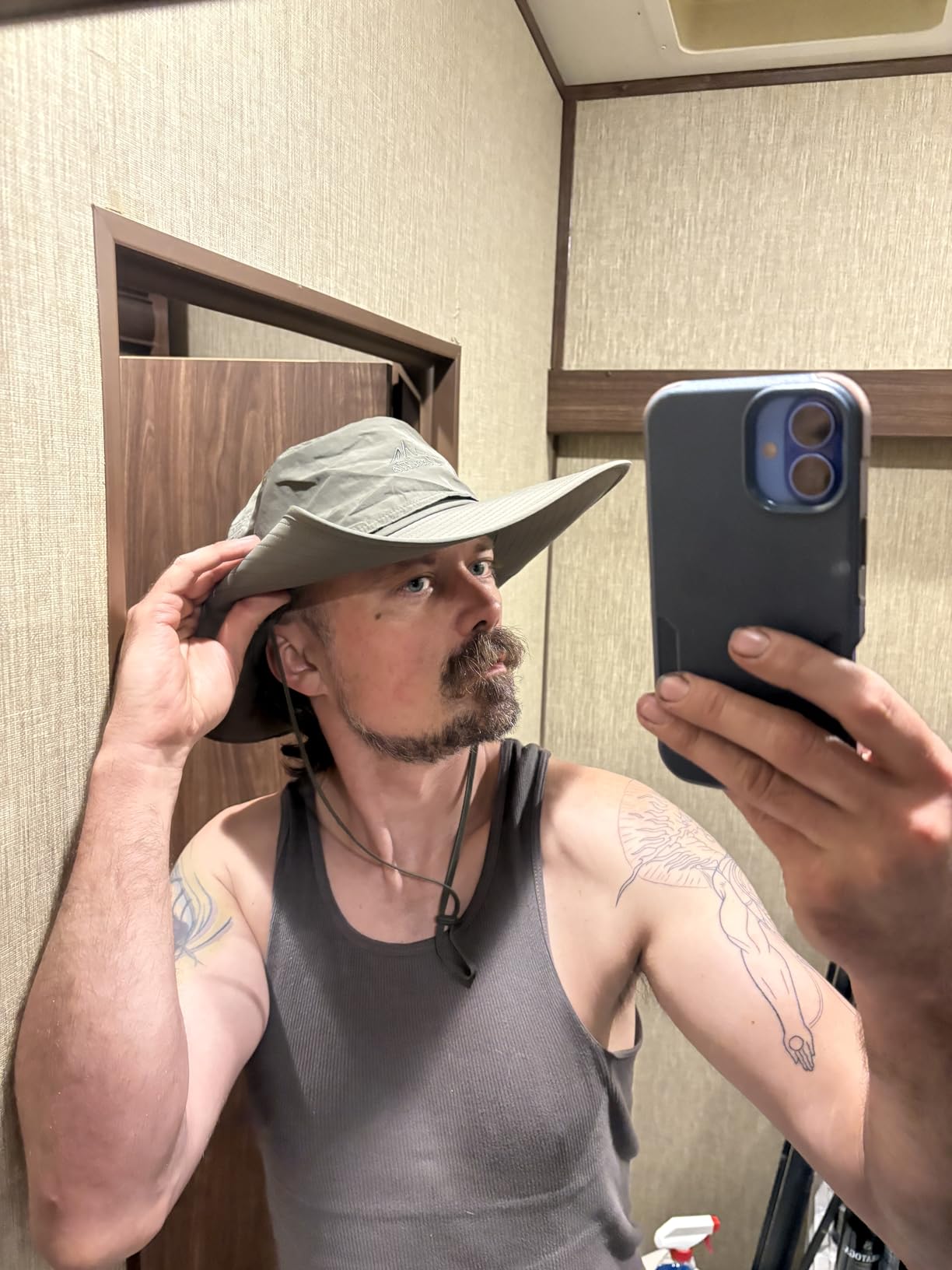 Cooltto L/XL/XXL Wide Brim Sun Hat UPF 50+, Waterproof & Breathable for Men, Women - for Fishing, Hiking, Camping & Traveling customer photo 1