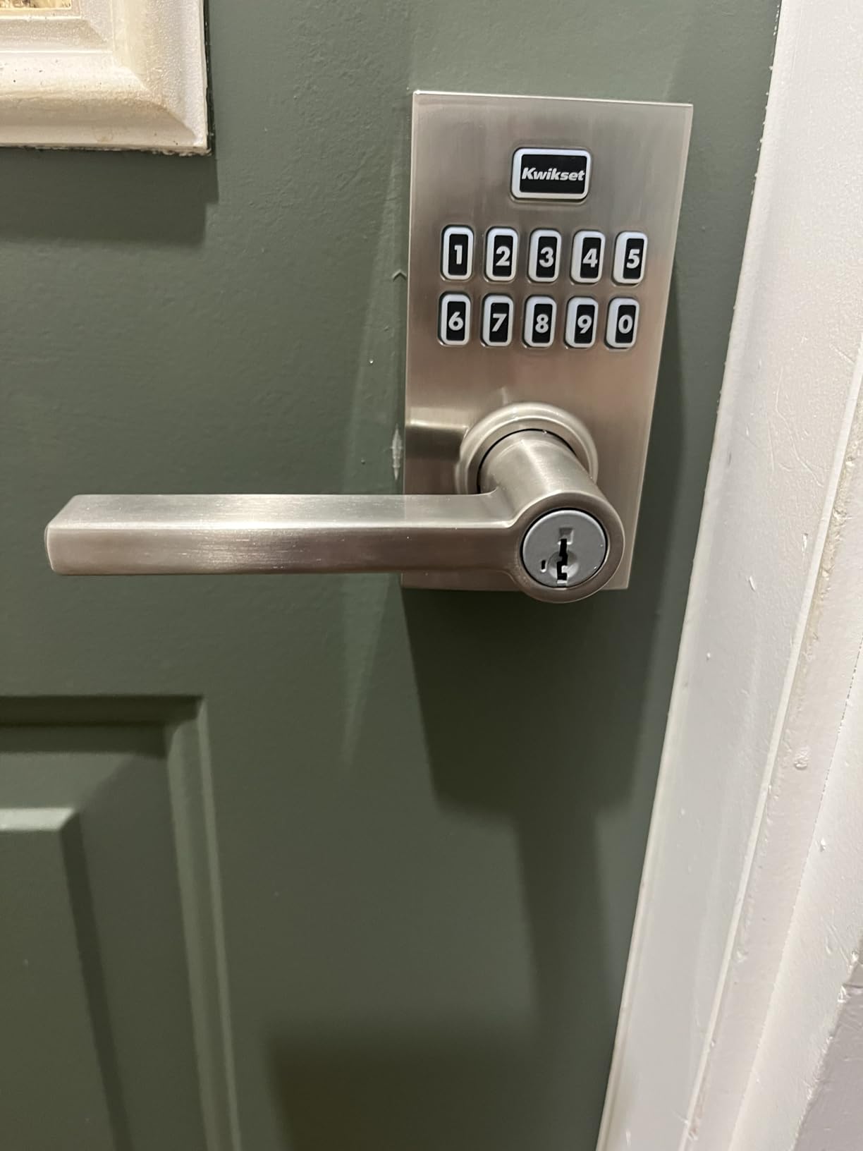 Kwikset SmartCode 917 Keypad Keyless Entry Residential Electronic Lever Lock Deadbolt Alternative with Halifax Door Handle, SmartKey Security, Matte Black Contemporary customer photo 2