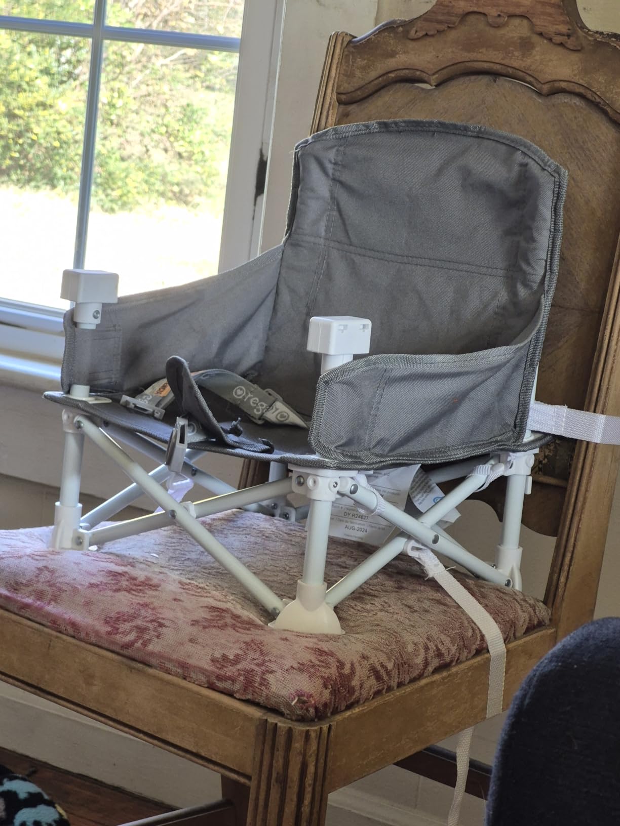 Regalo My Chair 2-in-1 Baby High Chair & Portable Travel Booster Seat, High Chair for Babies & Toddlers, Booster Seat for Kitchen Chair, Oversized Tray with Cup Holder, Gray customer photo 2