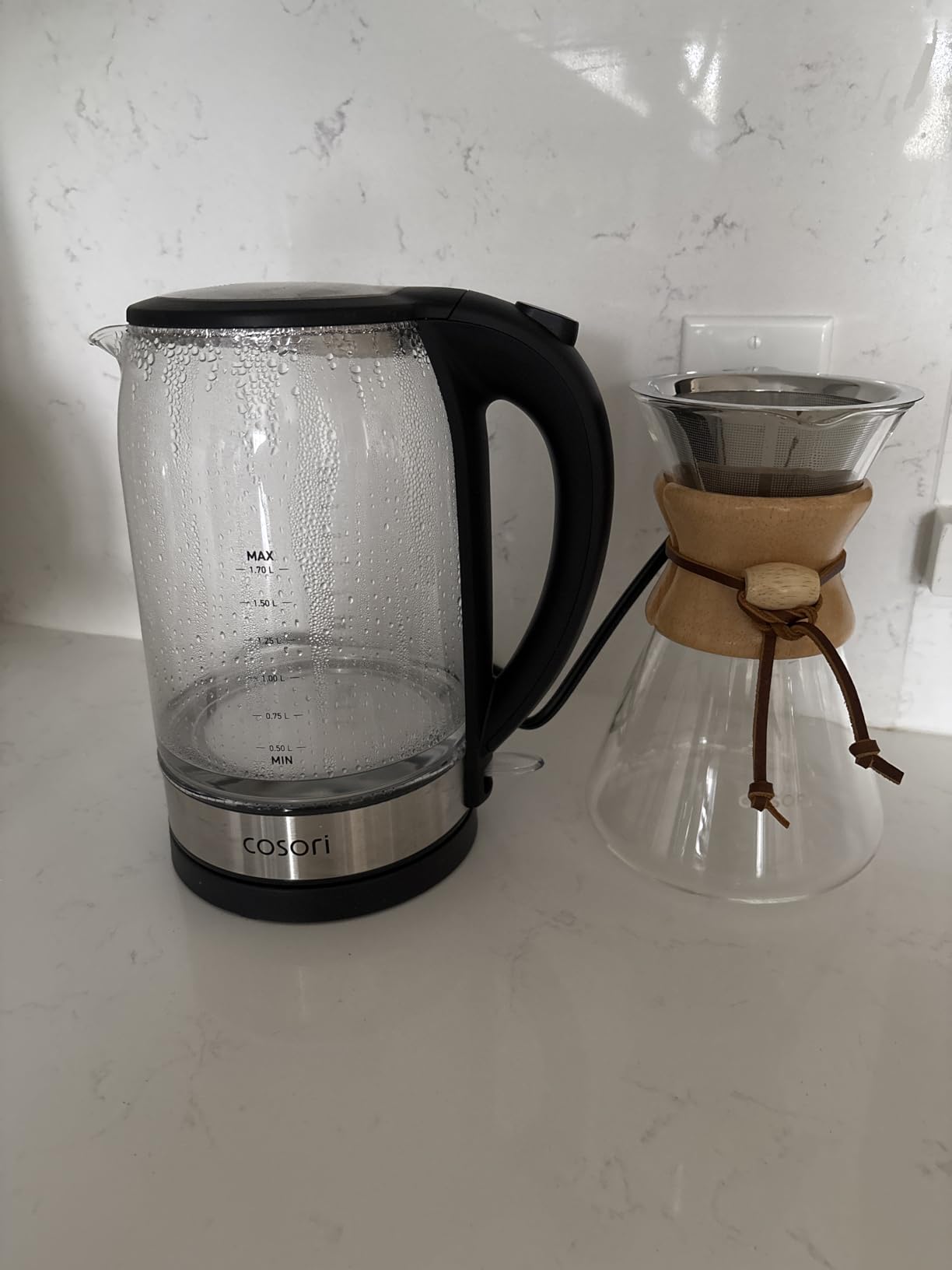 Cosori Pour Over Coffee Maker with Double Layer Stainless Steel Filter, 8-Cup, 34oz, Drip Coffee Maker, Coffee Dripper Brewer, High Heat Resistant Carafe, also for Camping, Hiking customer photo 1