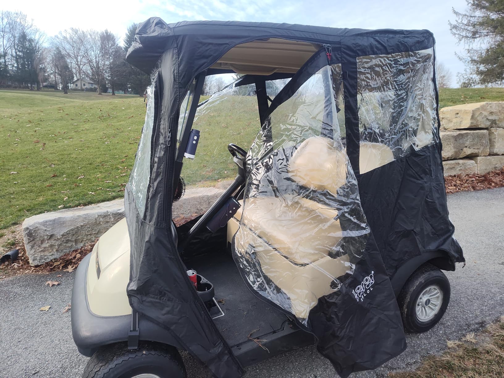 10L0L Deluxe 2 Passenger Enclosure for Club Car Precedent, Onward & Tempo Golf Cart, 4-Sided Clear PVC Window Rain Cover with Zipper Entry (NOT fit Yamaha) customer photo 1