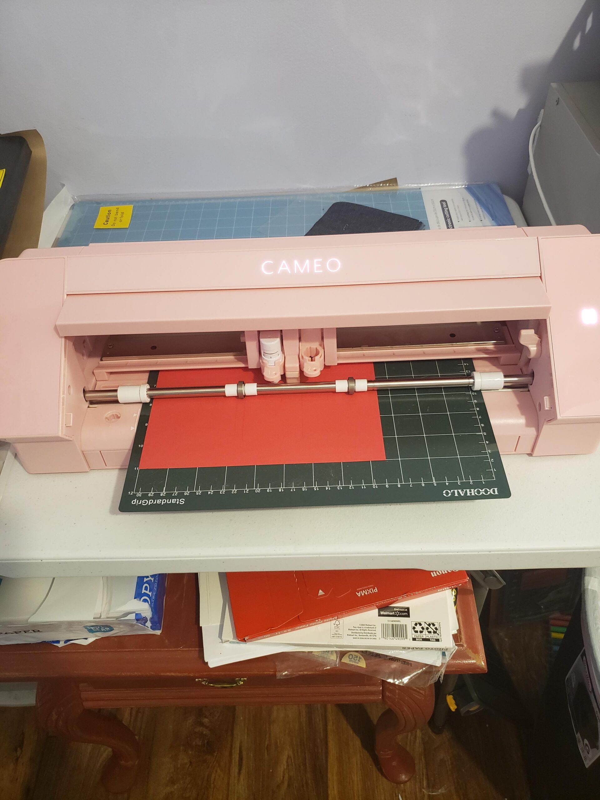 Silhouette America Cameo 5 Alpha (α) - Smart Cutting Machine, Matte Pink (Starter Bundle) - Includes Designer Edition Software, 24 Oracal Vinyl Sheets, Tool Kit & 25 Free Designs for DIY customer photo 2