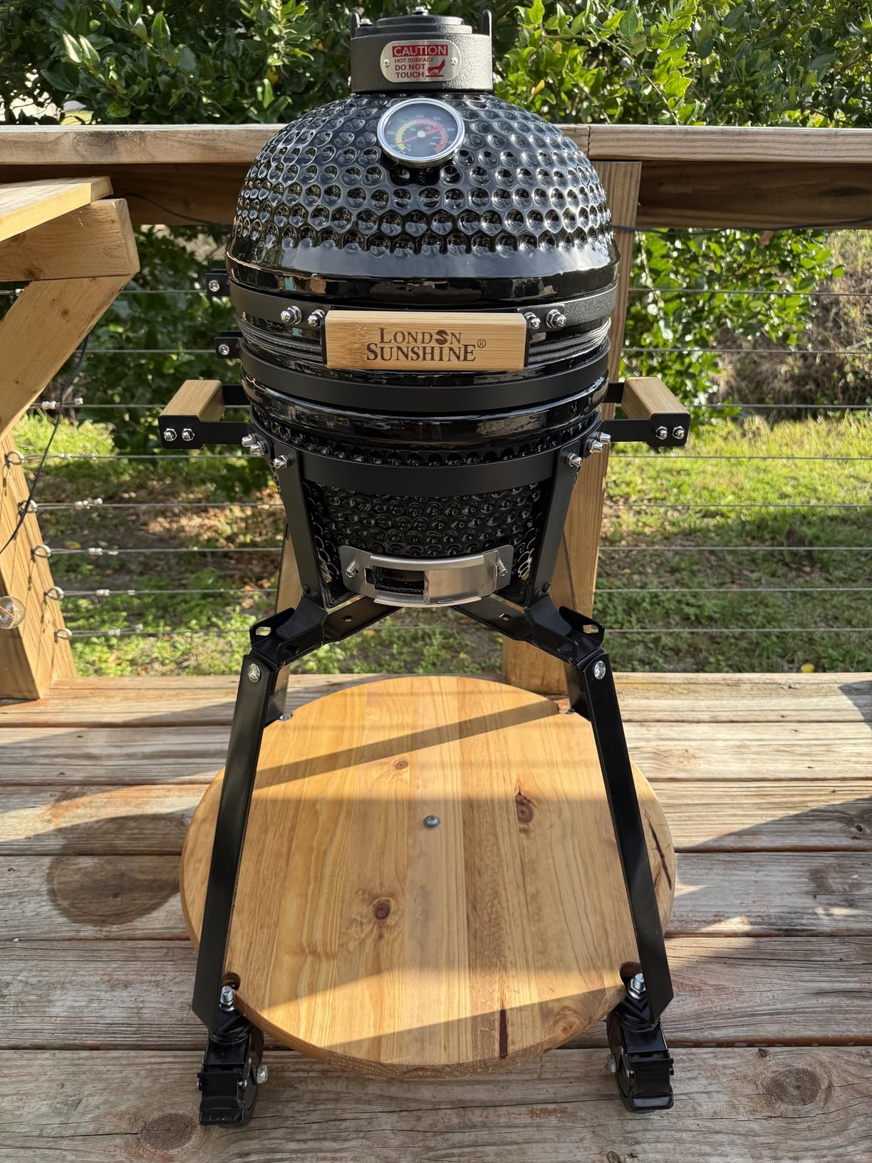 London Sunshine Ceramic BBQ Charcoal Kamado Grill 13 inch Portable Tabletop BBQ Grill Red customer photo 1