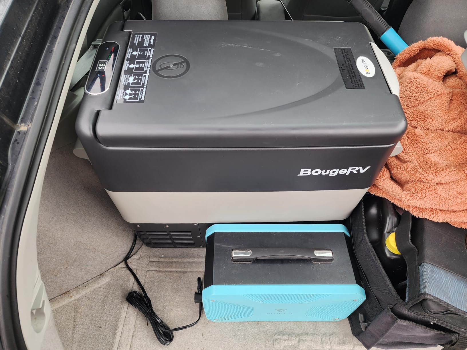 BougeRV 12V Portable Refrigerator Fridge Freezer Portable Car Fridge 53 Quart Electric Cooler 12V/24V DC 110~240 V AC for RV Truck Jeep Pickup SUV Van Boat Camping Tailgating Road Trip Outdoor Travel customer photo 1