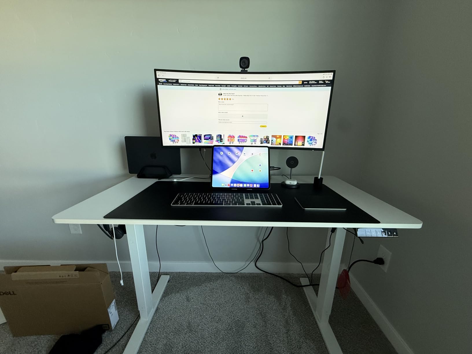 Nordik Leather Desk Mat Cable Organizer - Pebble Black 35 X 17 inch - Premium Mouse Mat - Felt Vegan Leather Desk Pad Protector - Desk Blotter Matt Keyboard - Large Desk Matt for Desktop Computer customer photo 1