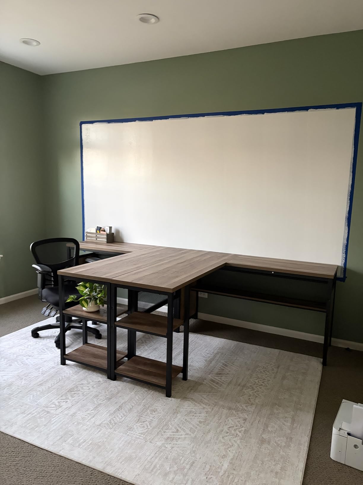 FATORRI L Shaped Computer Desk with Wood Shelves, Industrial Rustic Home Office Corner Desk with Metal Legs (Rustic Oak, 59 Inch) customer photo 1